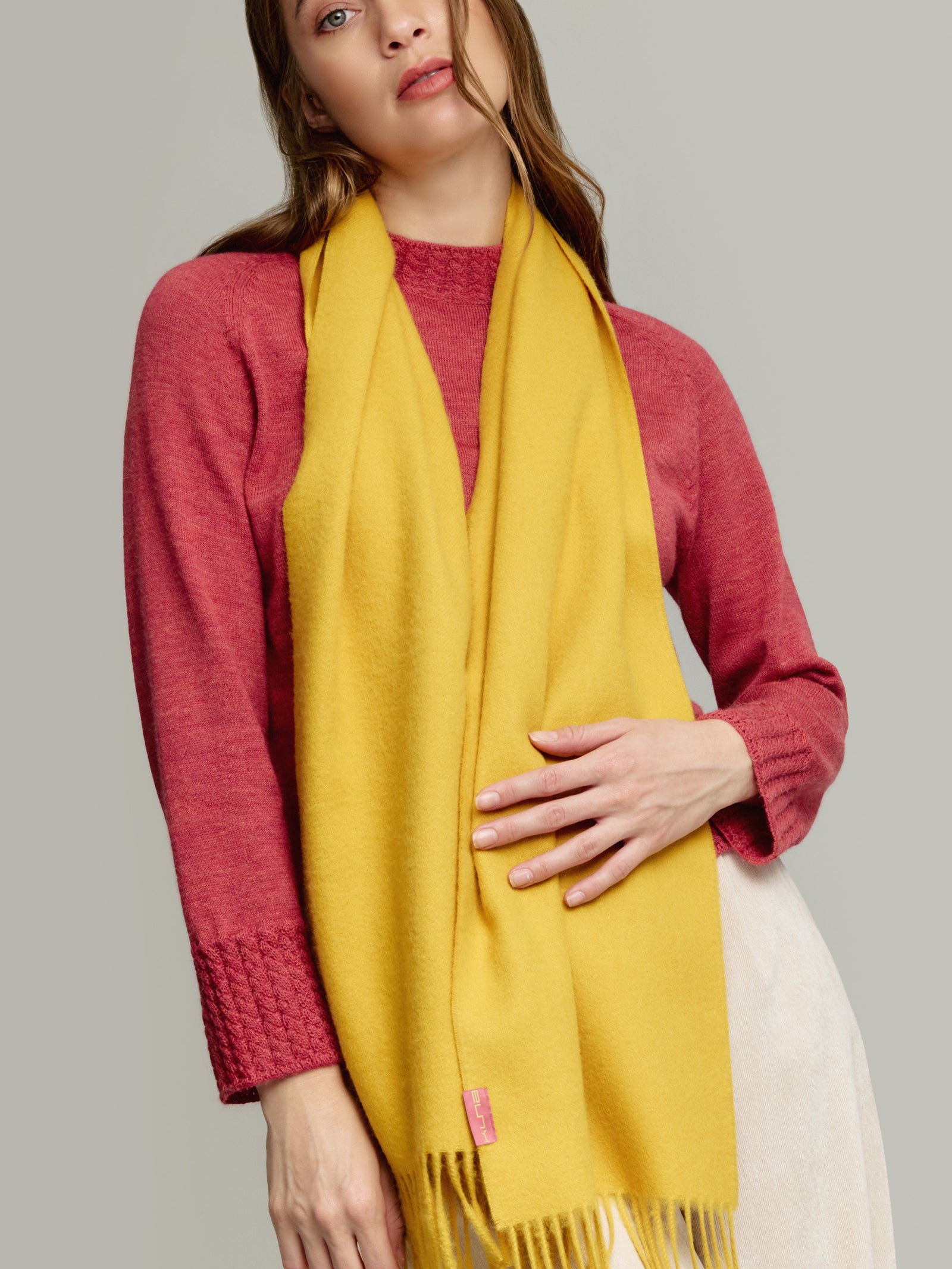 Adrian Scarf Baby Alpaca Color Yellow