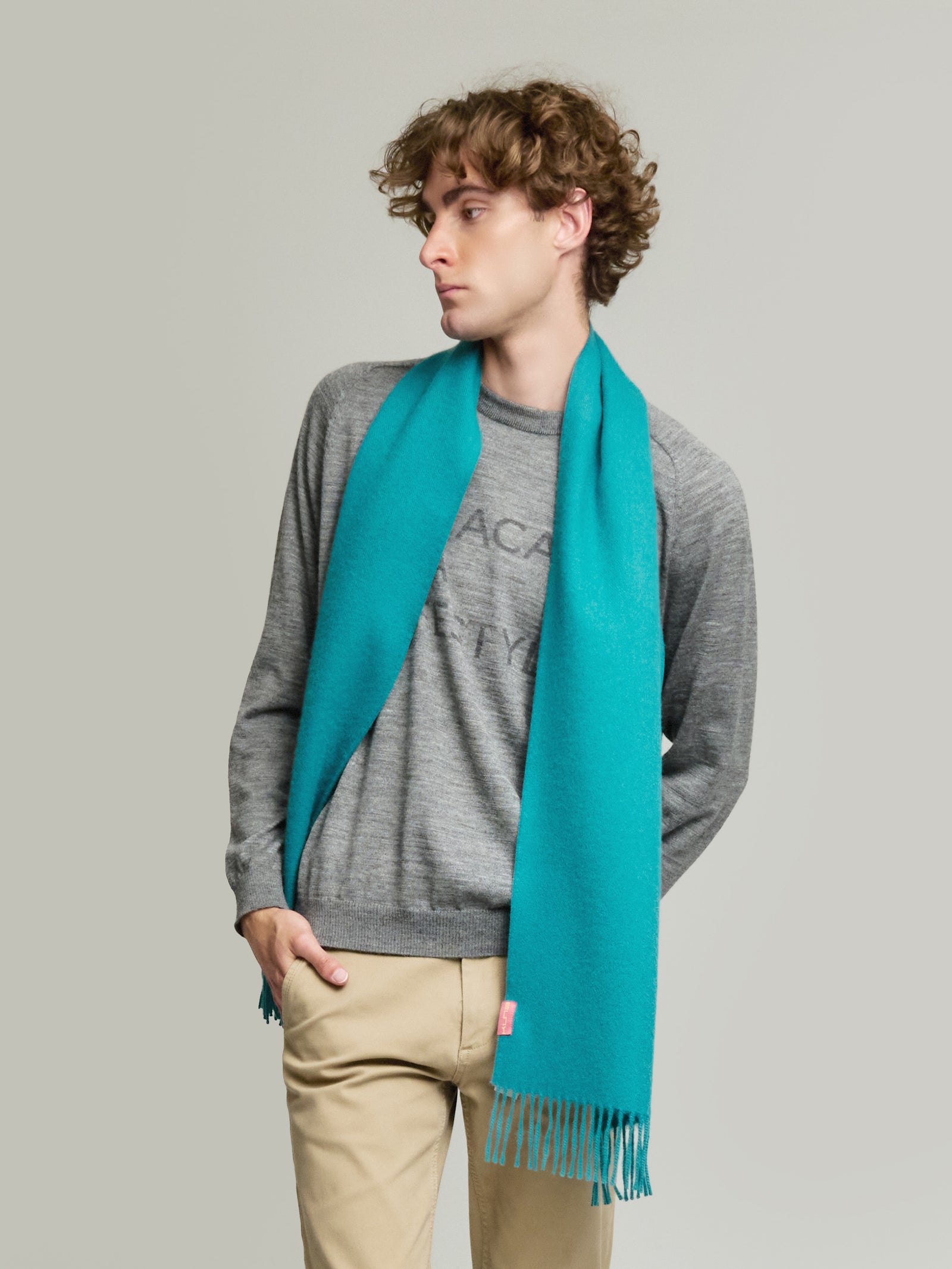 Adrian Scarf Baby Alpaca Color Turquoise