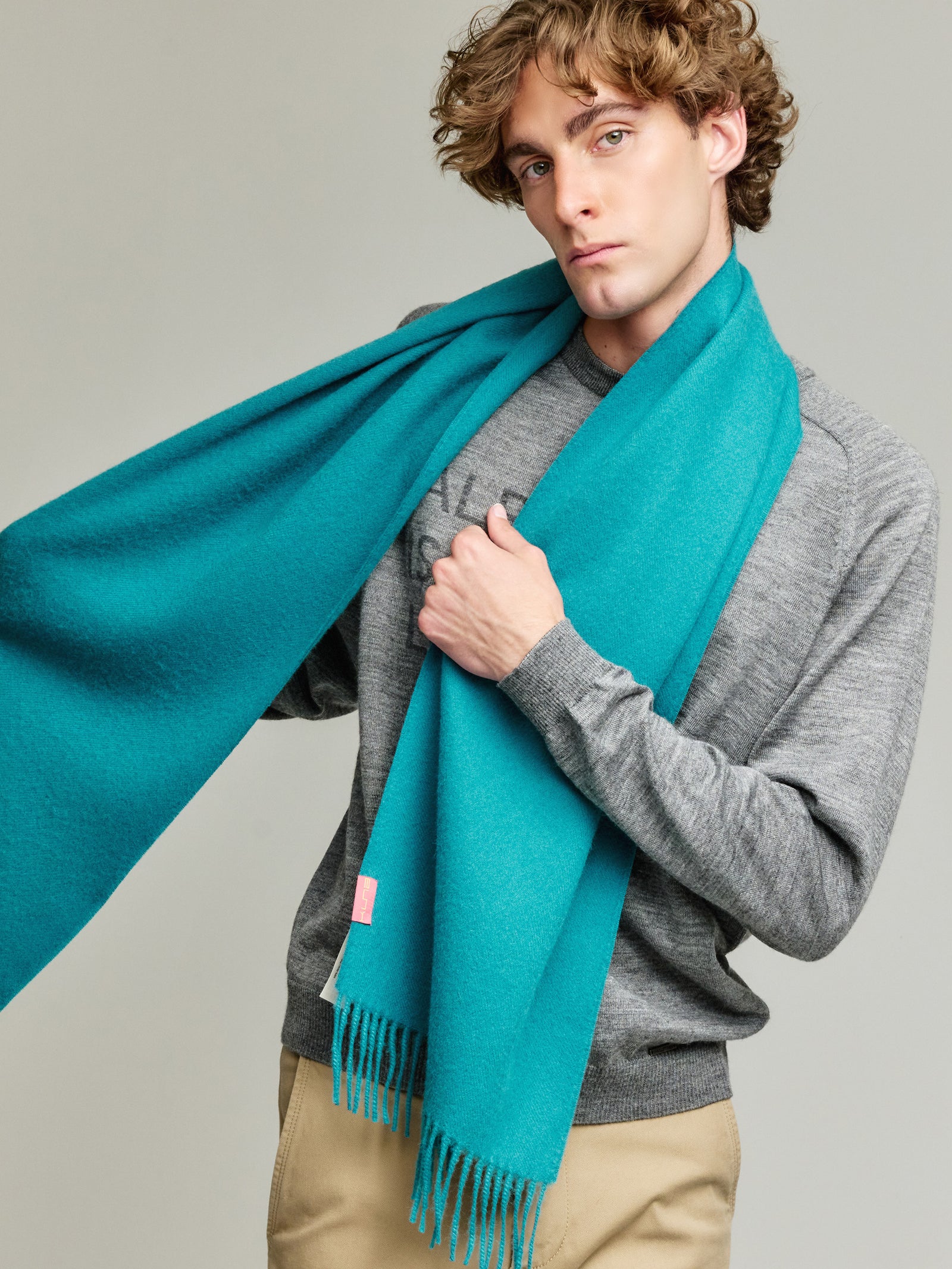 Adrian Scarf Baby Alpaca Color Turquoise