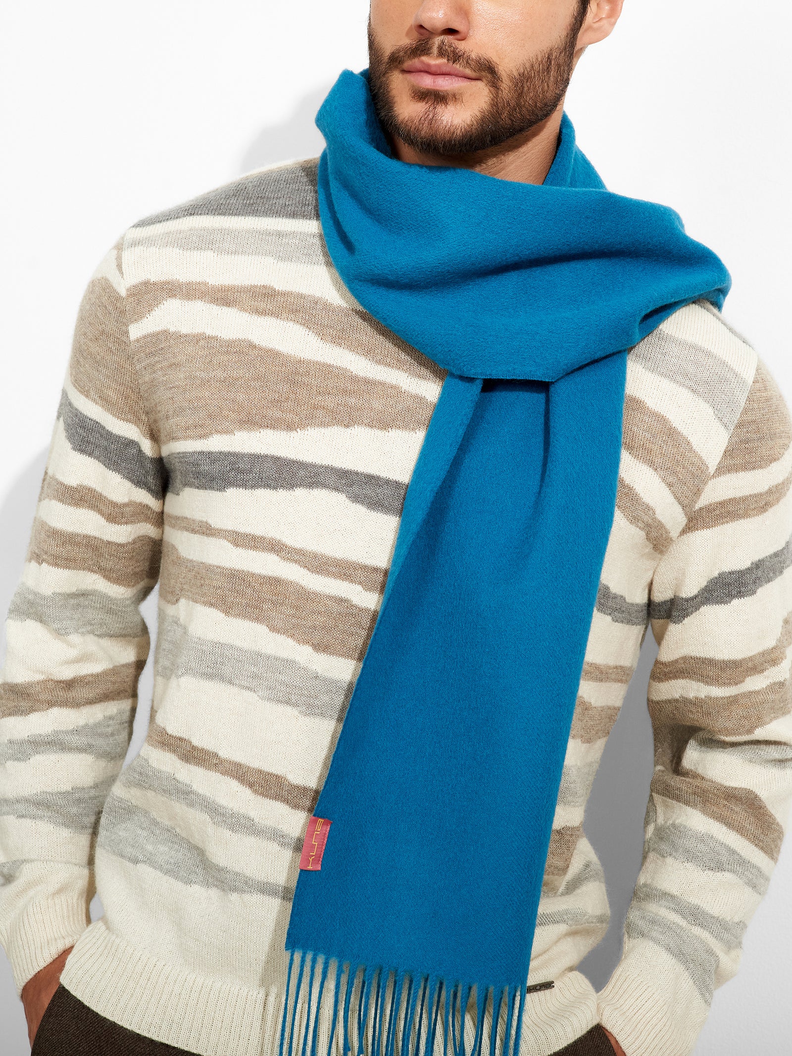 Adrian Scarf Baby Alpaca Color Turquoise