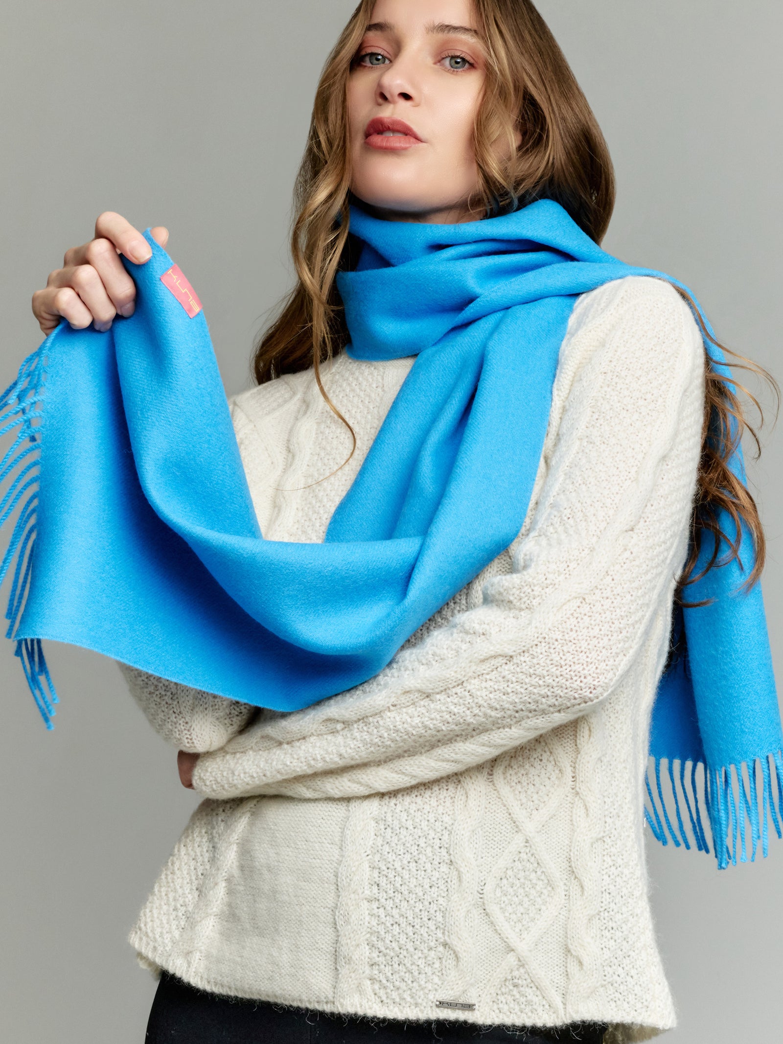Adrian Scarf Baby Alpaca Color Turquoise