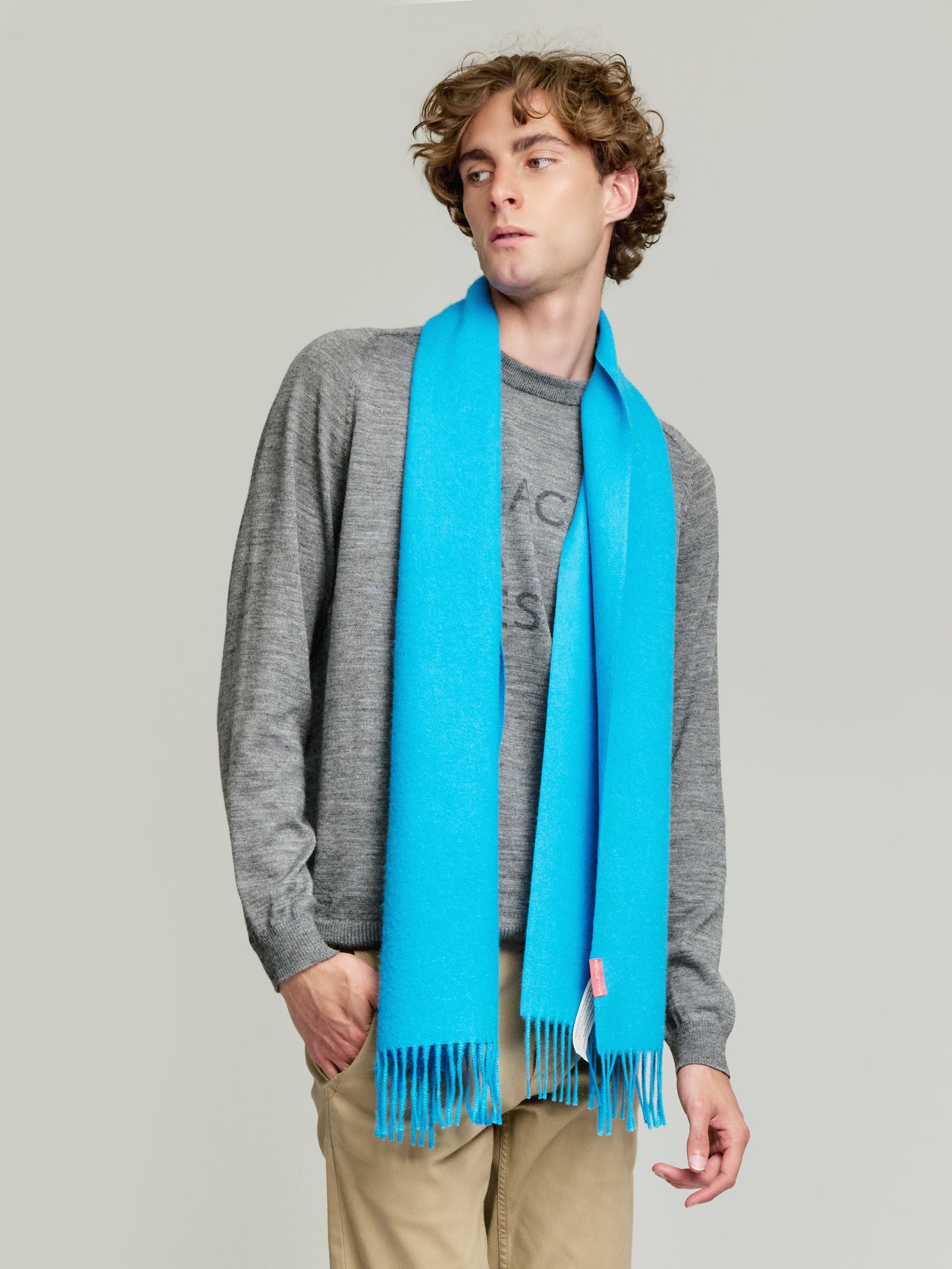 Adrian Scarf Baby Alpaca Color Turquoise