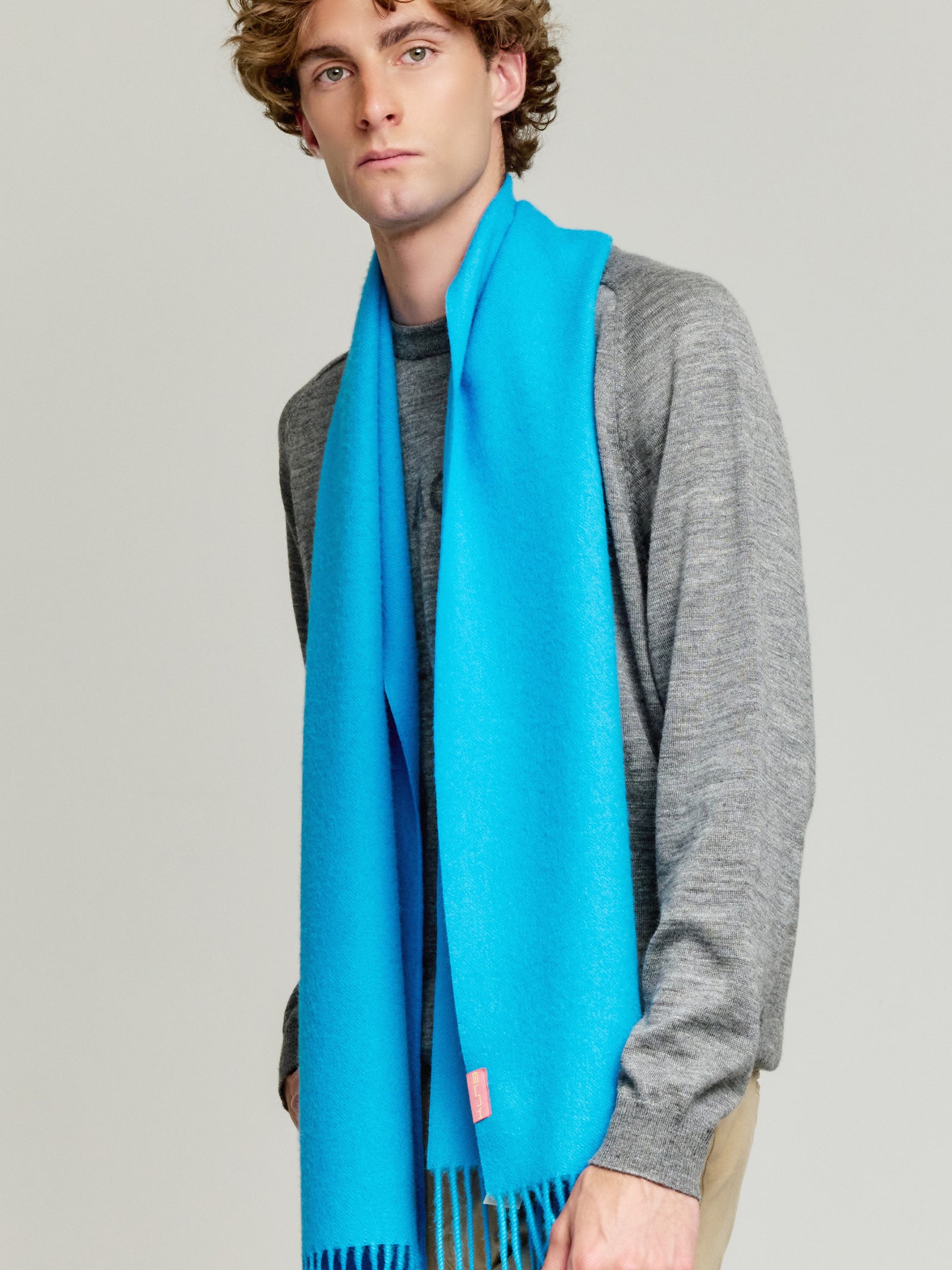 Adrian Scarf Baby Alpaca Color Turquoise