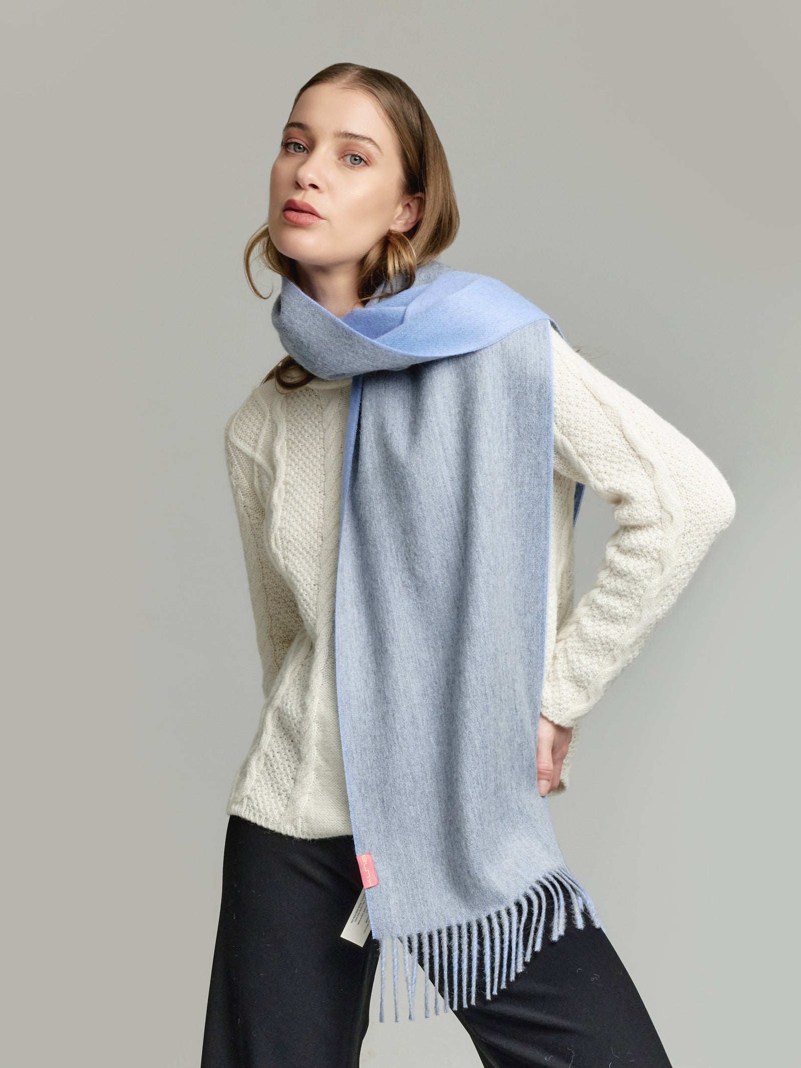 Tundra Scarf Baby Alpaca Color Light Blue