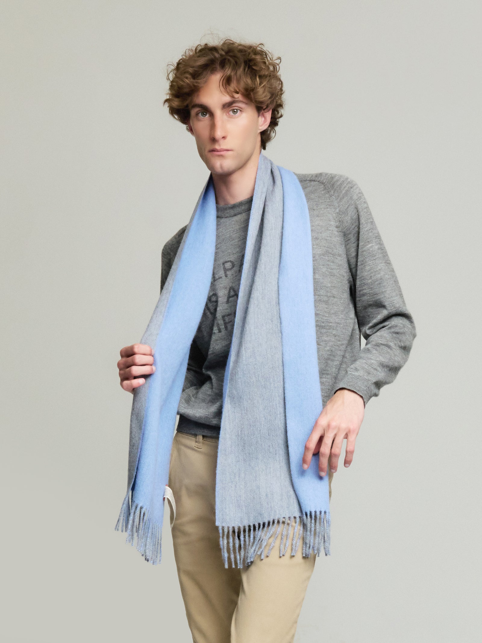 Tundra Scarf Baby Alpaca Color Light Blue