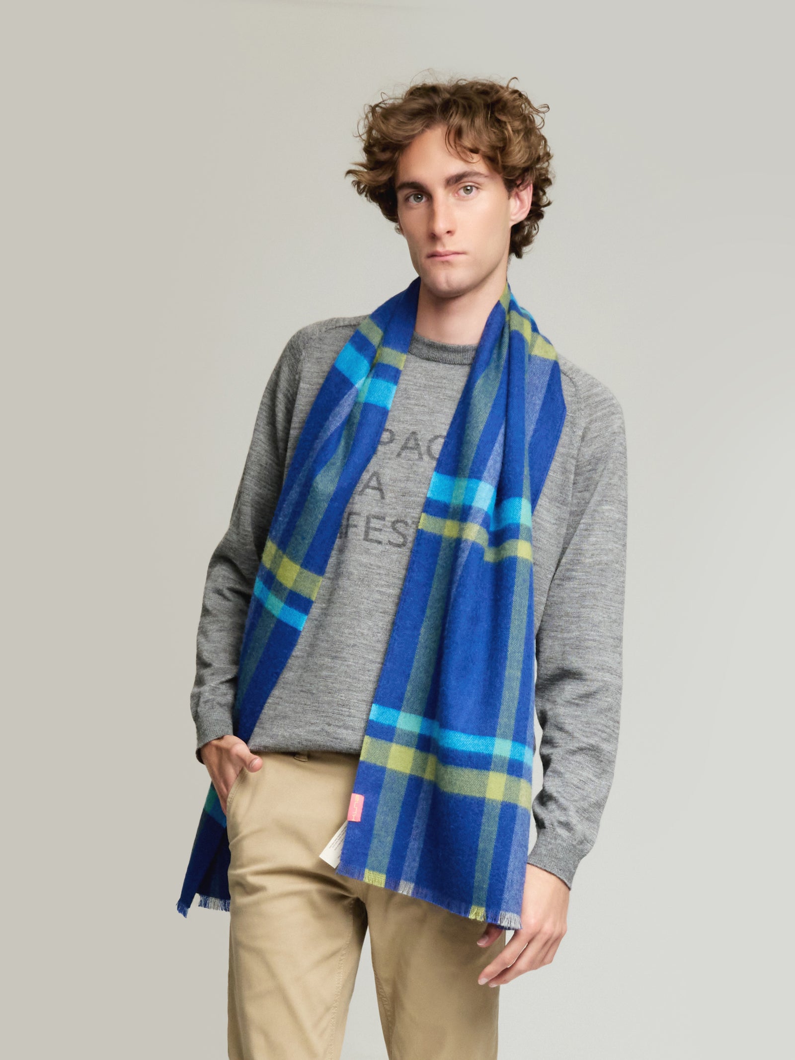 Vallejos Scarf Baby Alpaca Color Blue