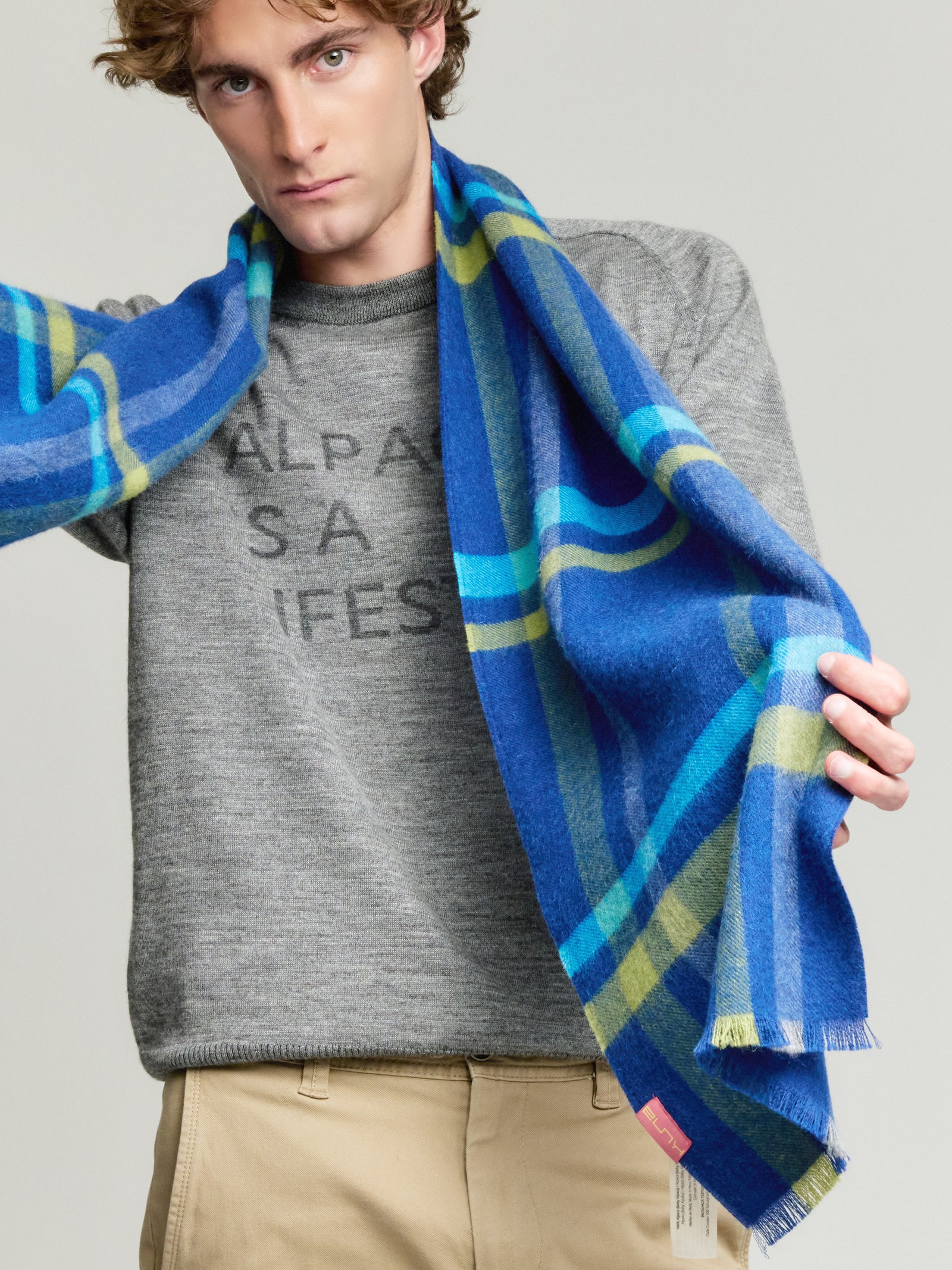 Vallejos Scarf Baby Alpaca Color Blue