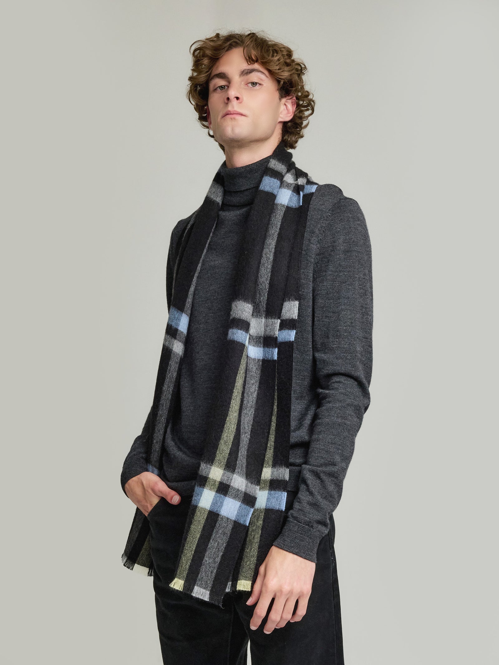 Vallejos Bufanda Bebé Alpaca Color Negro