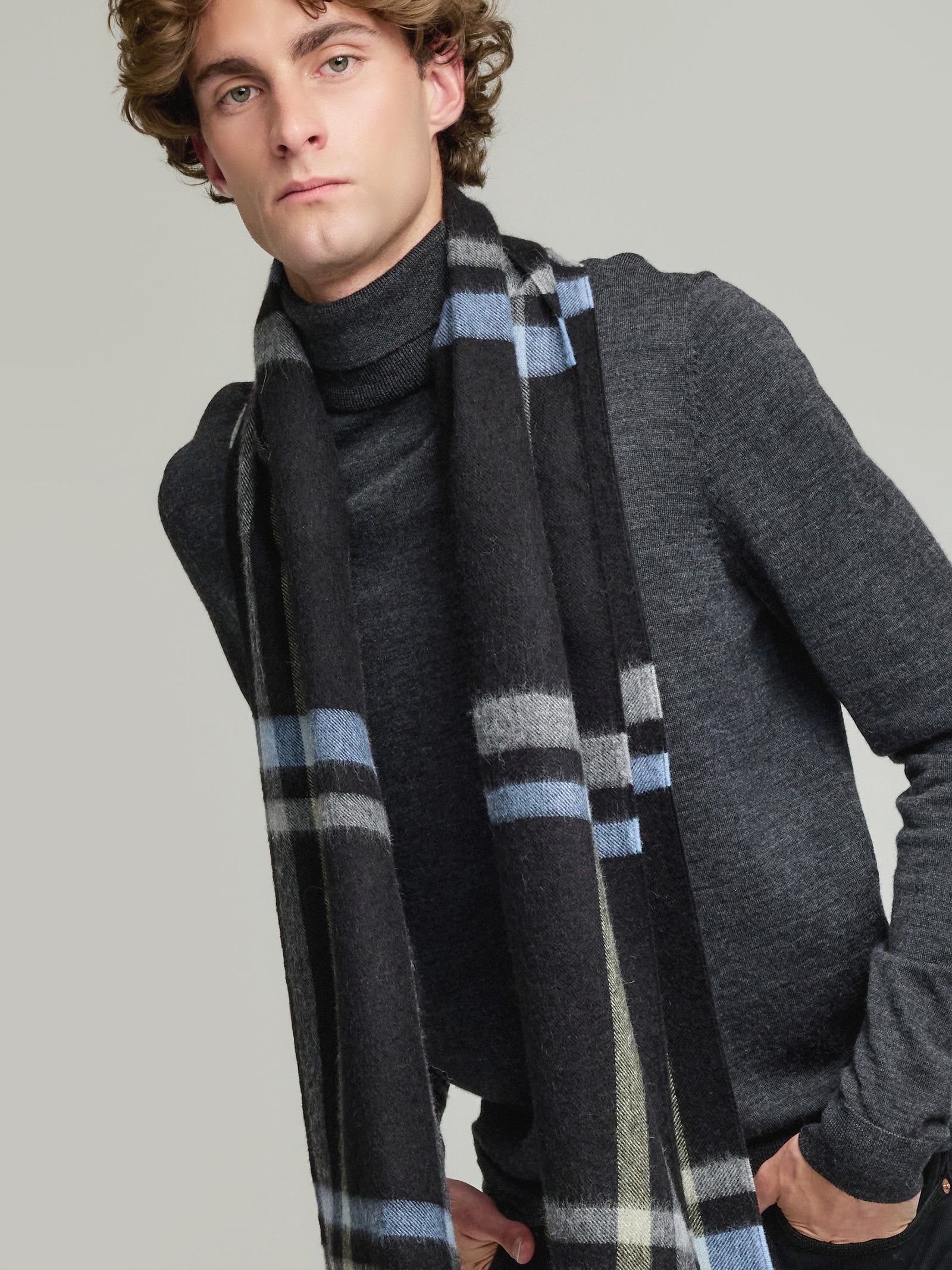 Vallejos Bufanda Bebé Alpaca Color Negro