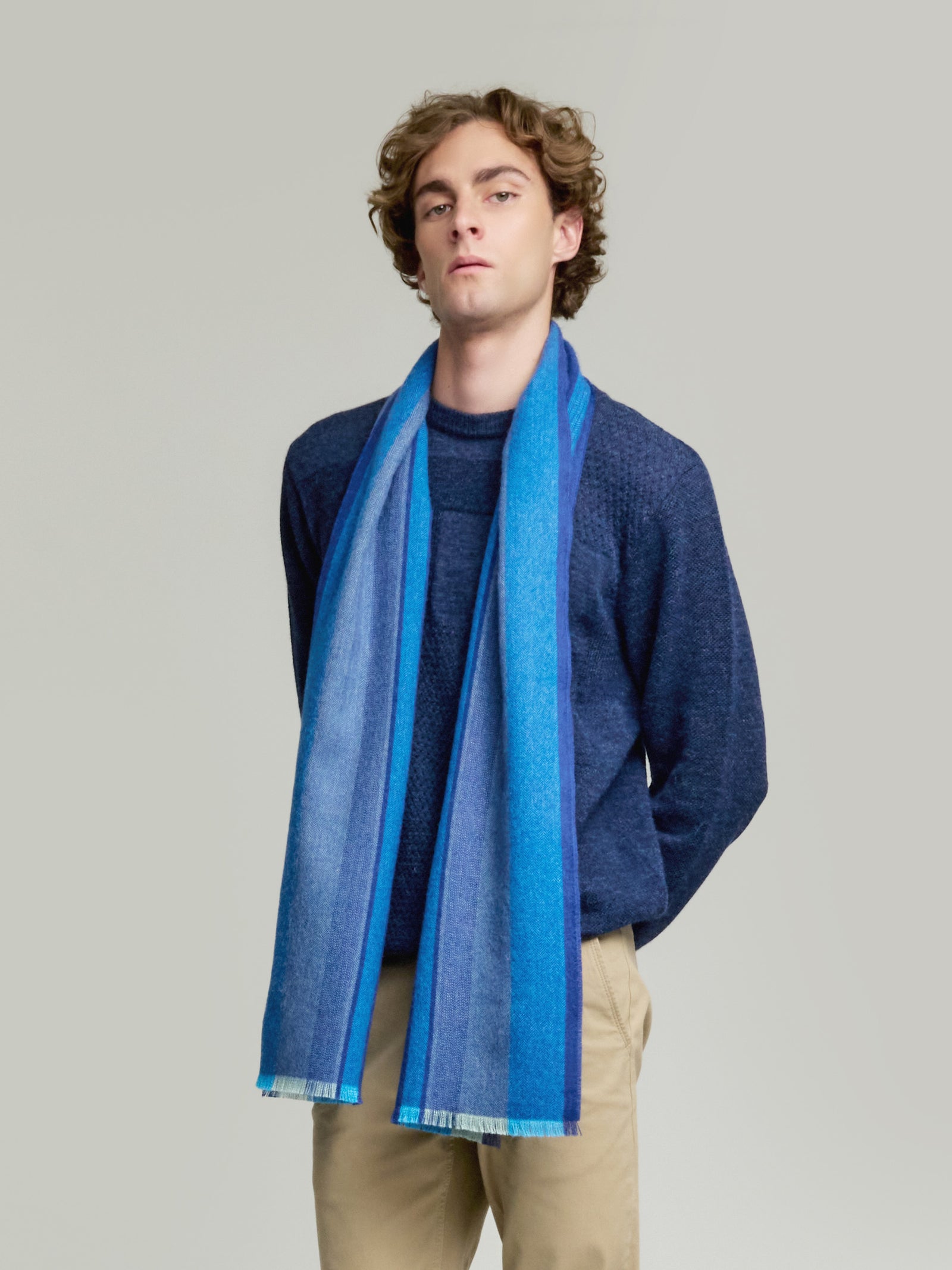 Valter Bufanda Baby Alpaca Color Azul