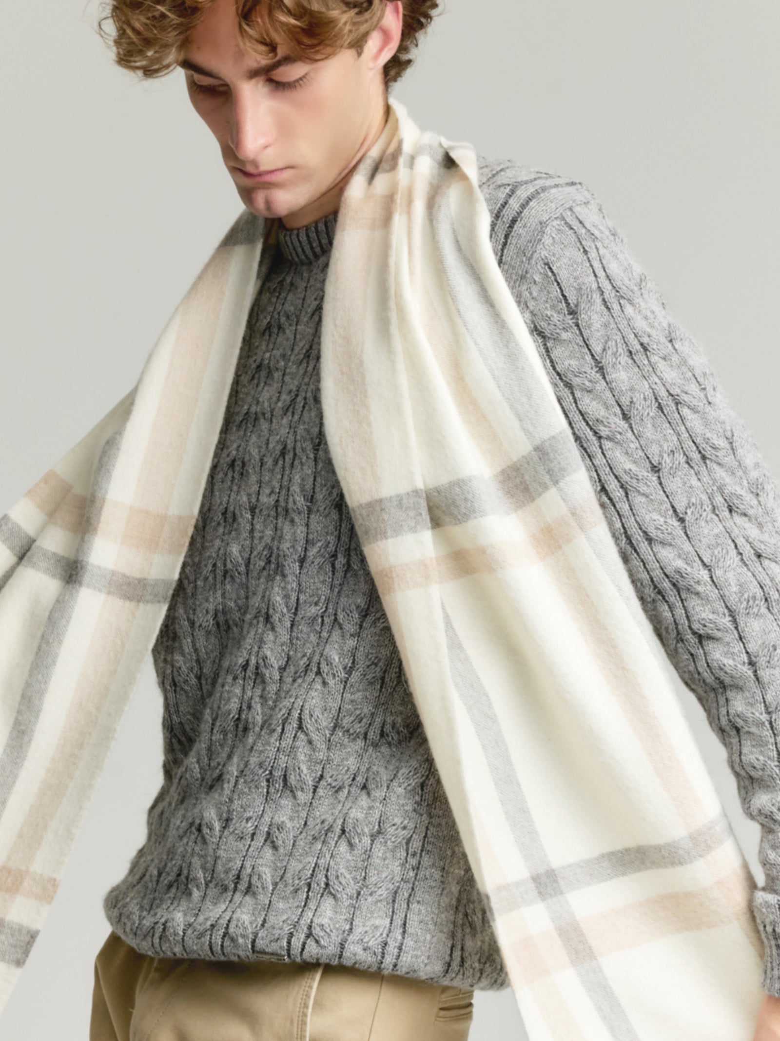 Vallejos Eco Scarf Baby Alpaca Color Ecru