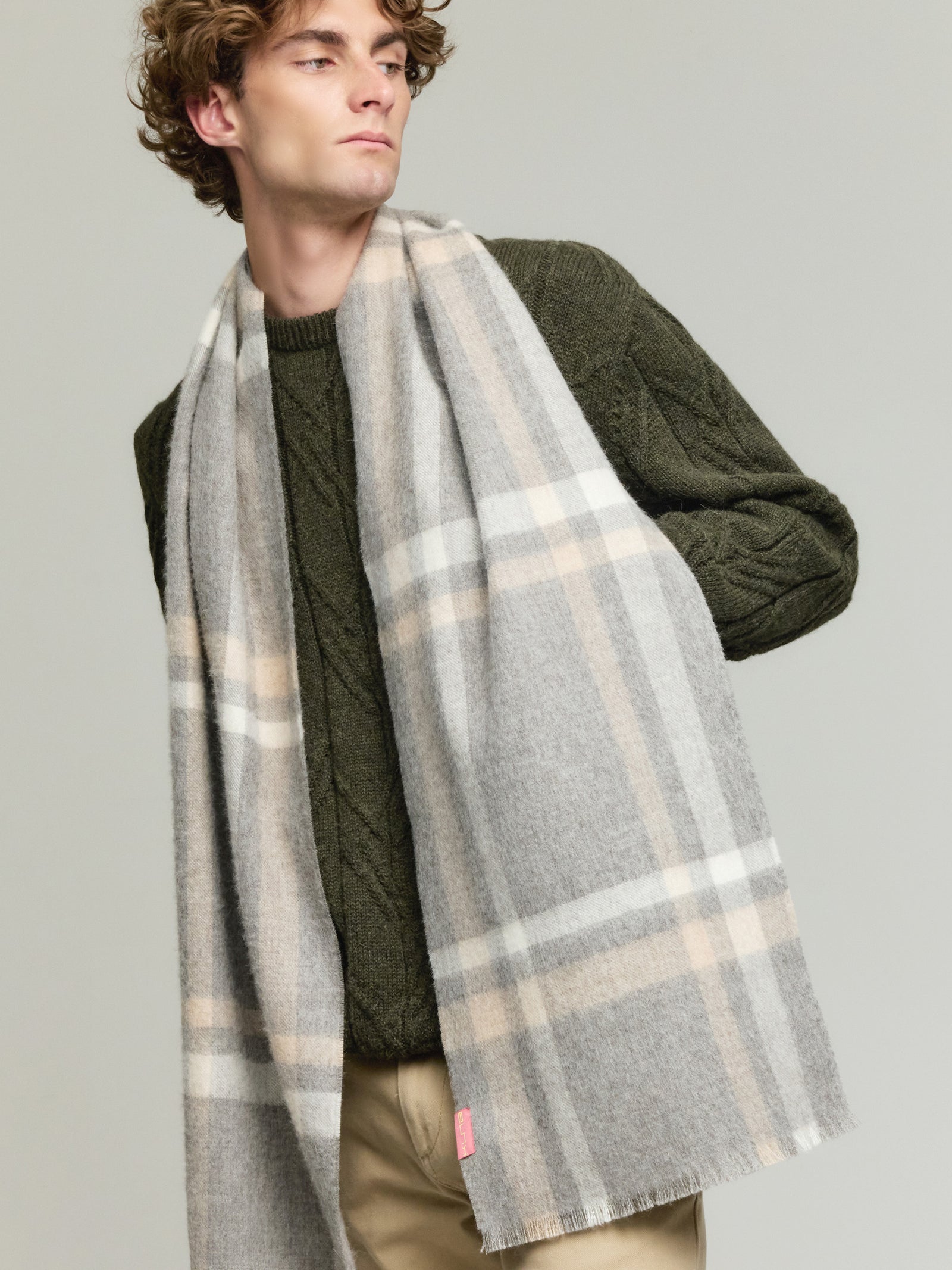 Vallejos Eco Scarf Baby Alpaca Color Grey