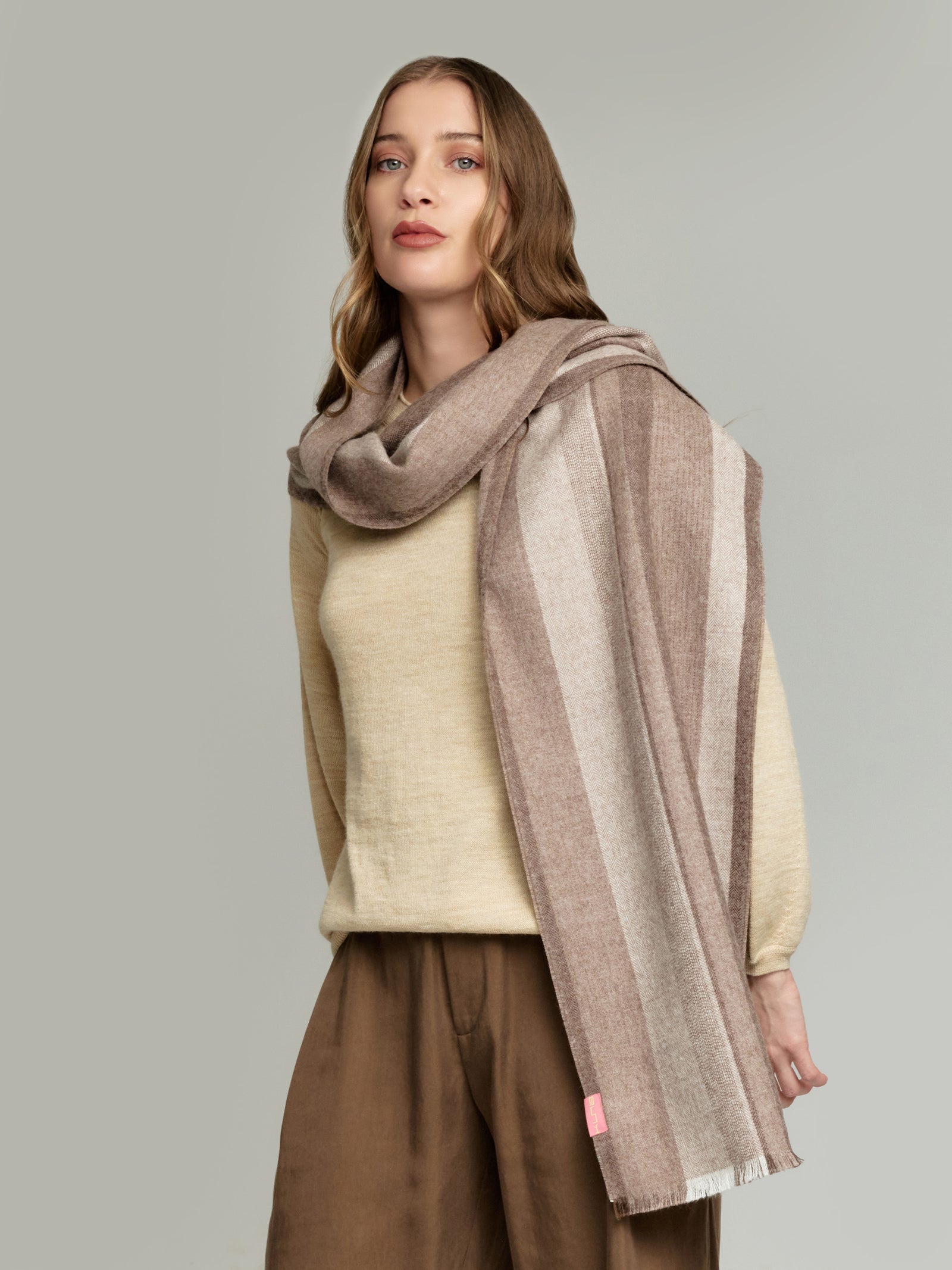 Valter Eco Pañuelo Baby Alpaca Color Marrón