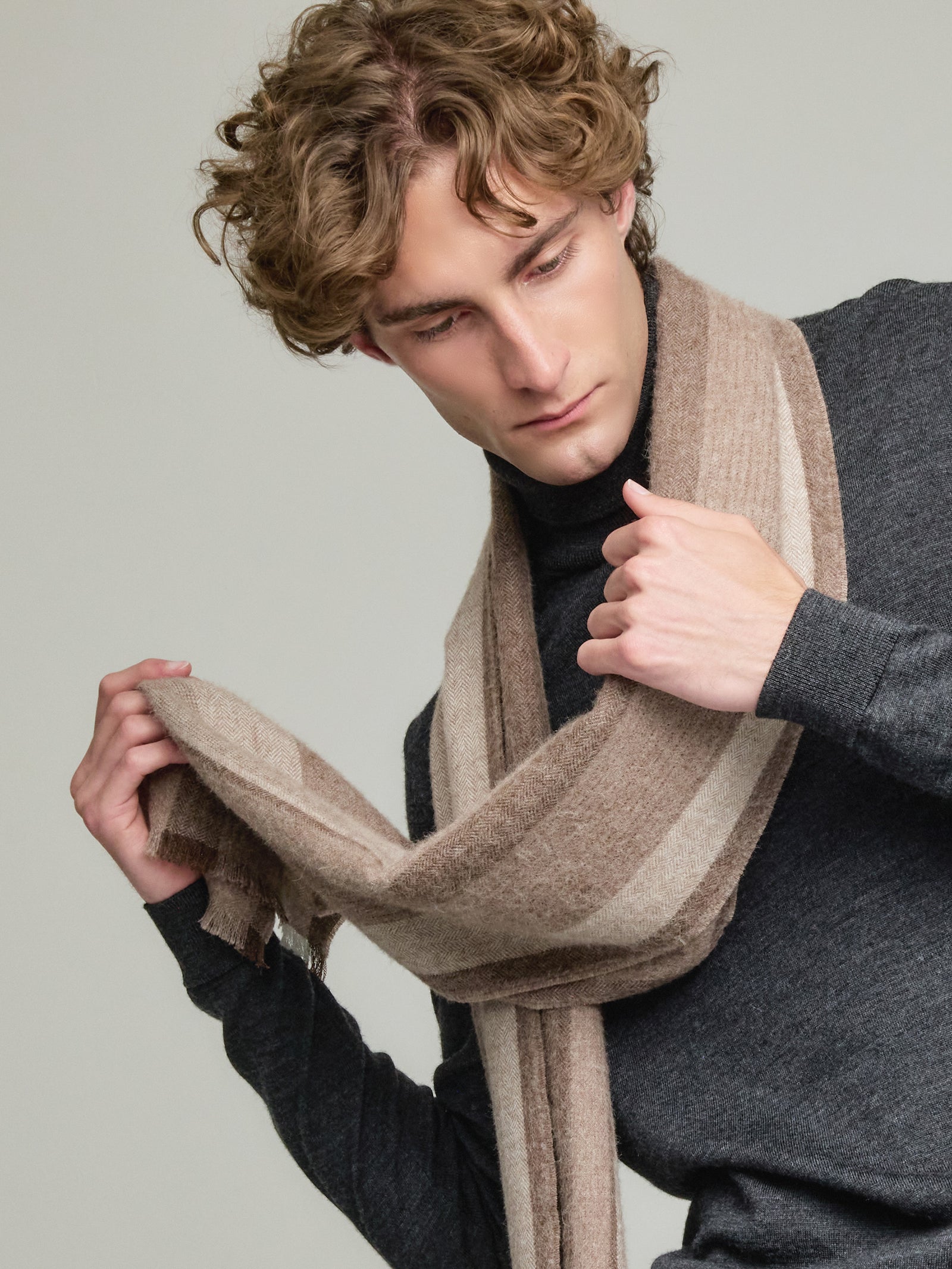 Valter Eco Pañuelo Baby Alpaca Color Marrón
