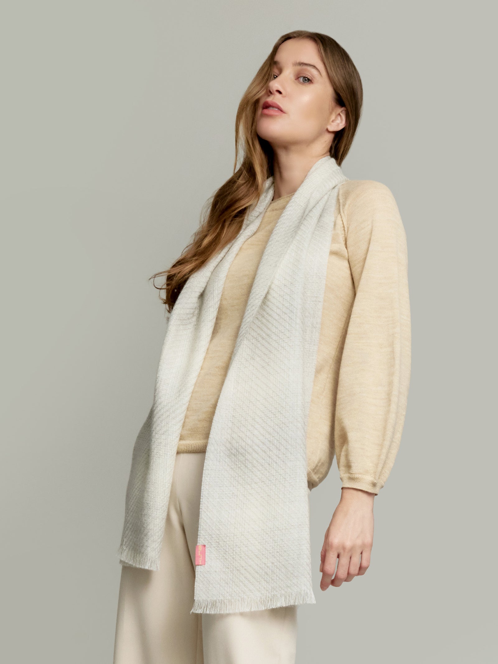 Valverde Scarf Baby Alpaca Color Grey