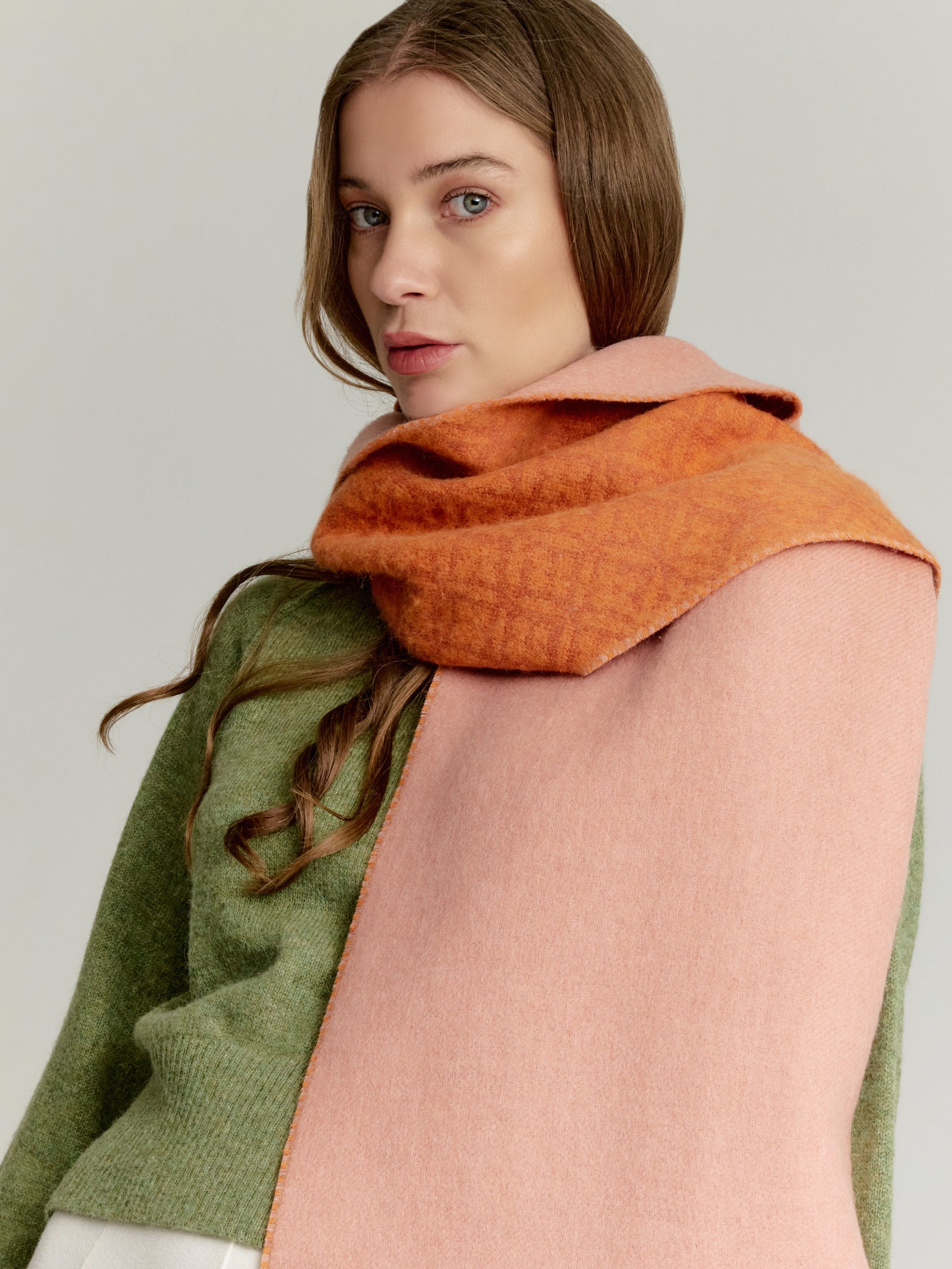 Yokey Scarf Baby Alpaca Color Orange