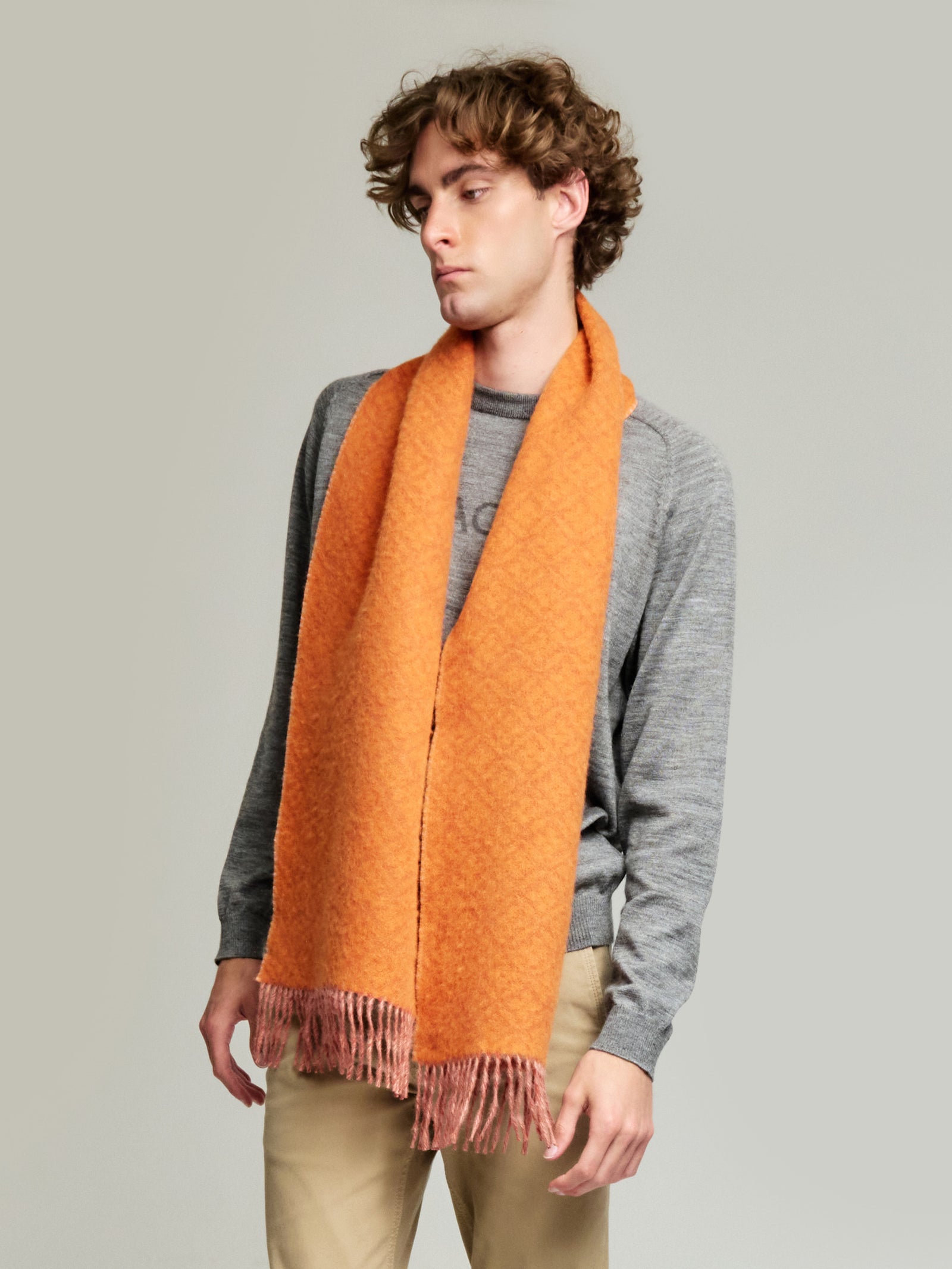 Yokey Scarf Baby Alpaca Color Orange