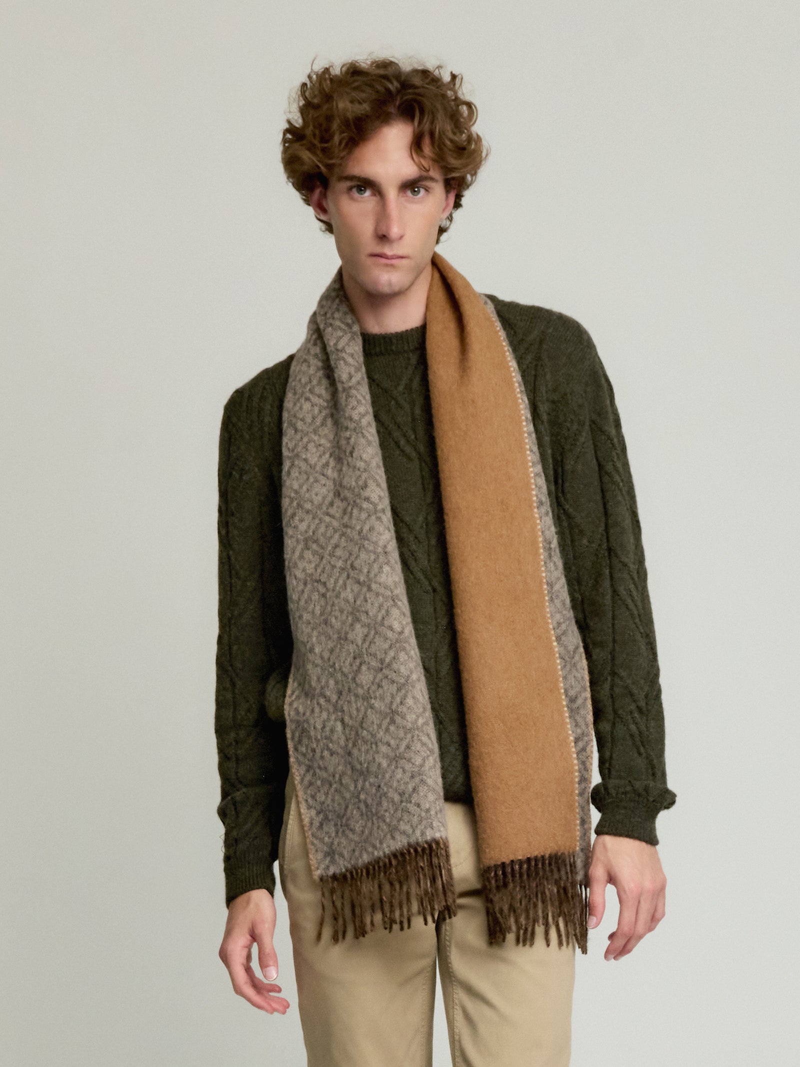 Yokey Scarf Baby Alpaca Color Grey