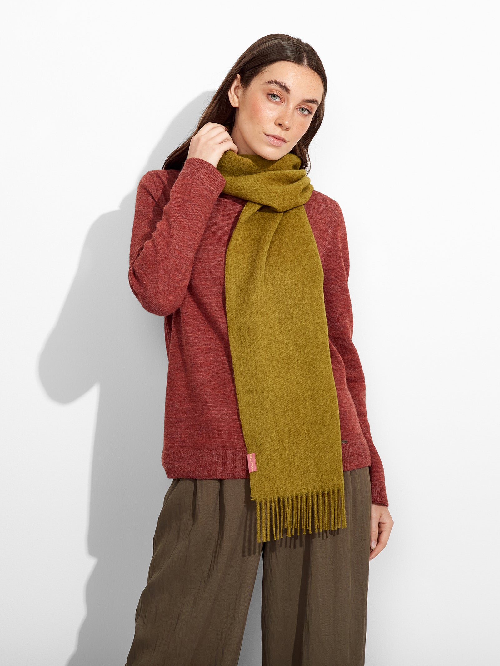 Bufanda Zeta de Baby Alpaca Color Verde