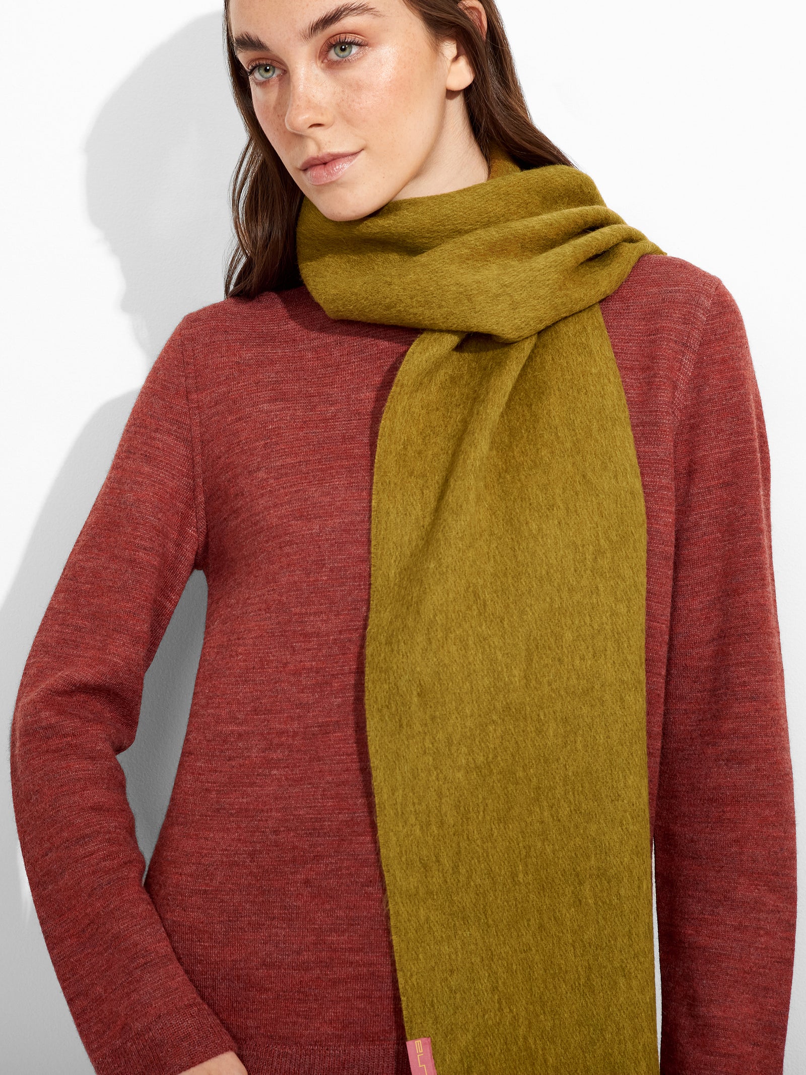Bufanda Zeta de Baby Alpaca Color Verde