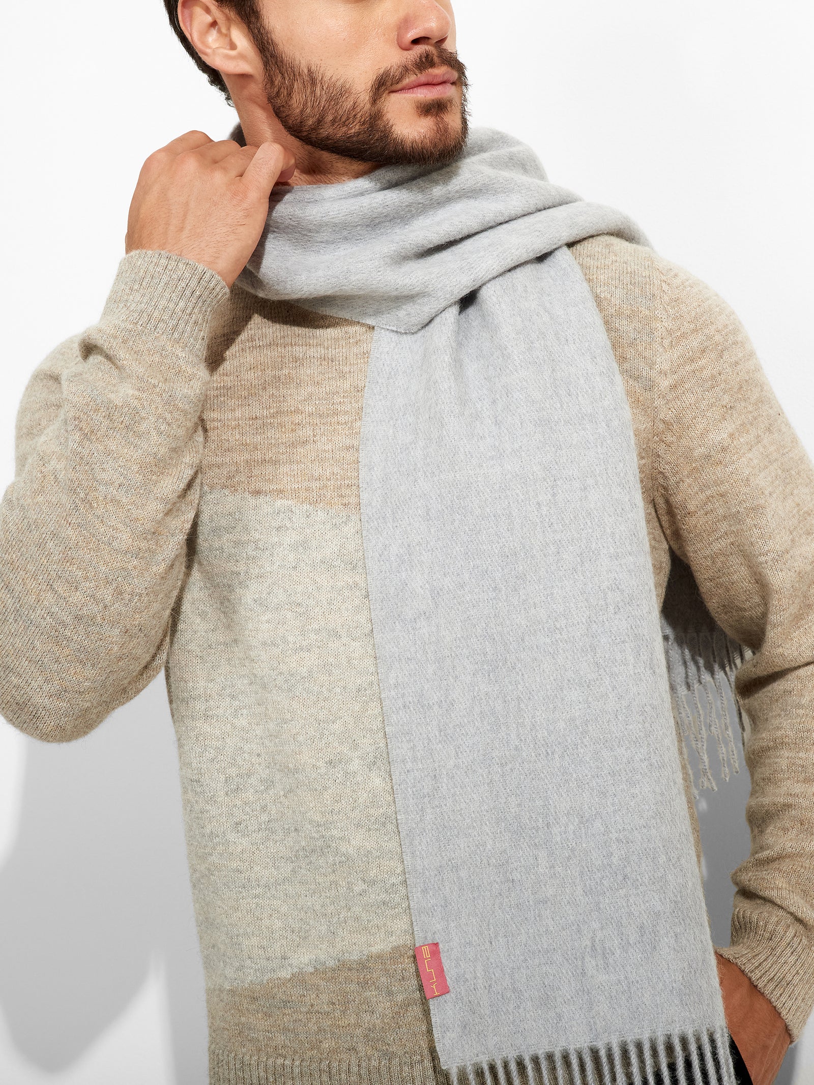 Zeta Scarf Baby Alpaca Color Grey