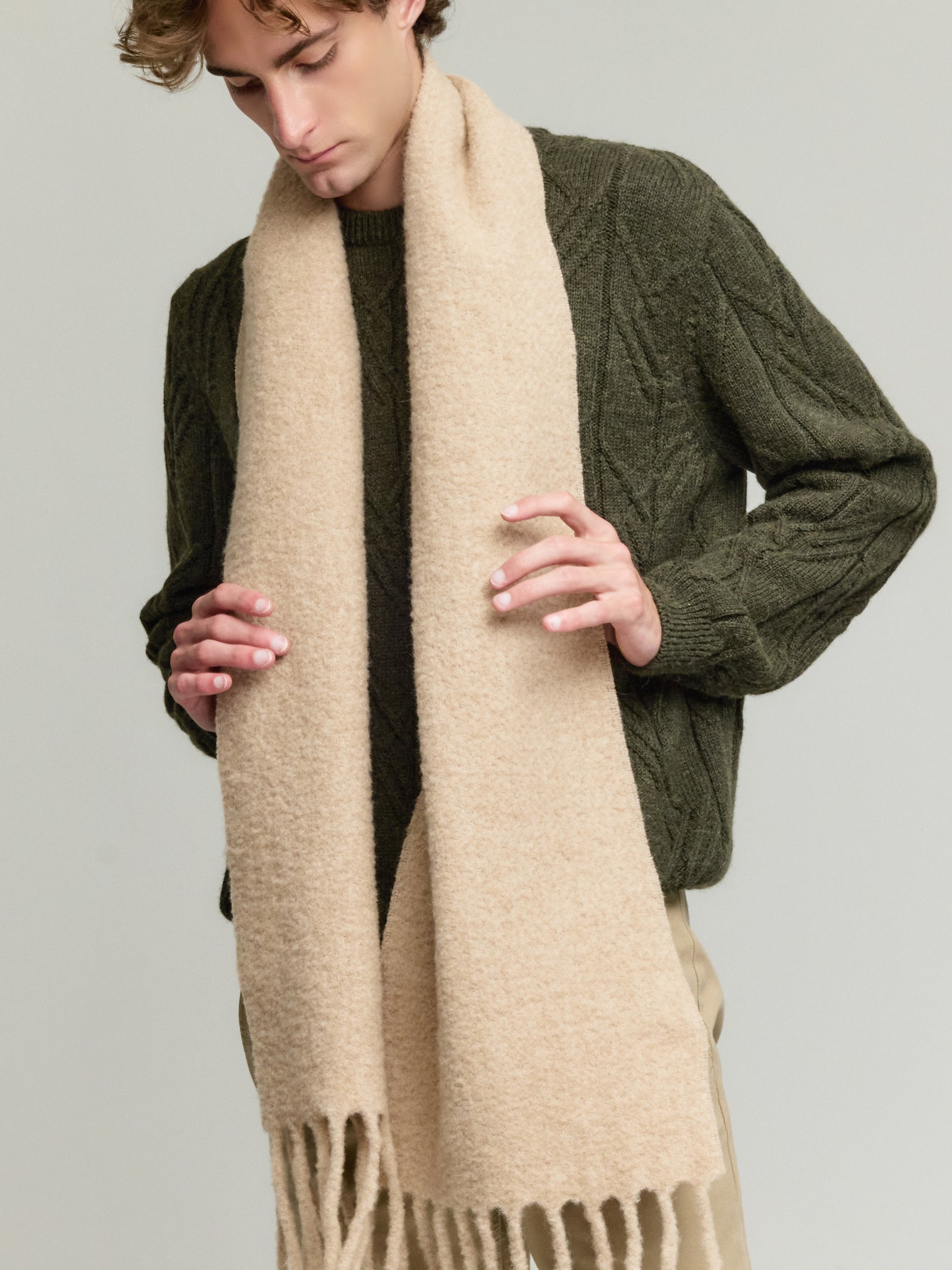 Yamileth Scarf Baby Alpaca & Wool Color Beige