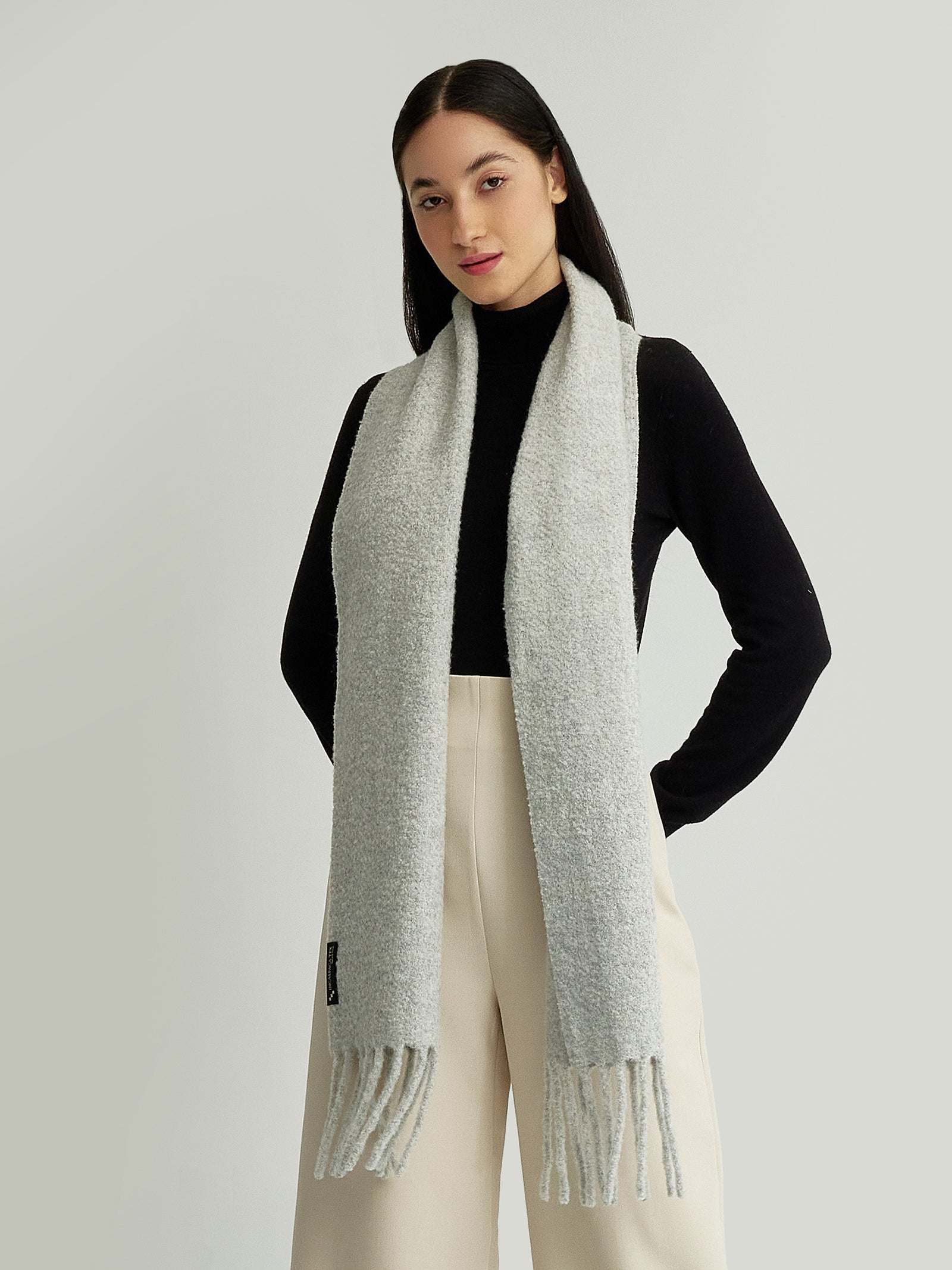 Yamileth Scarf Baby Alpaca & Wool Color Grey