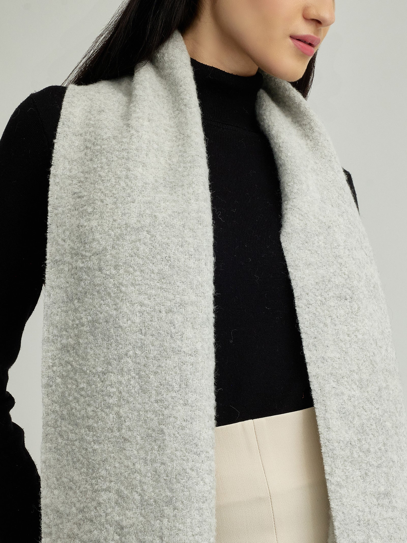 Yamileth Scarf Baby Alpaca & Wool Color Grey