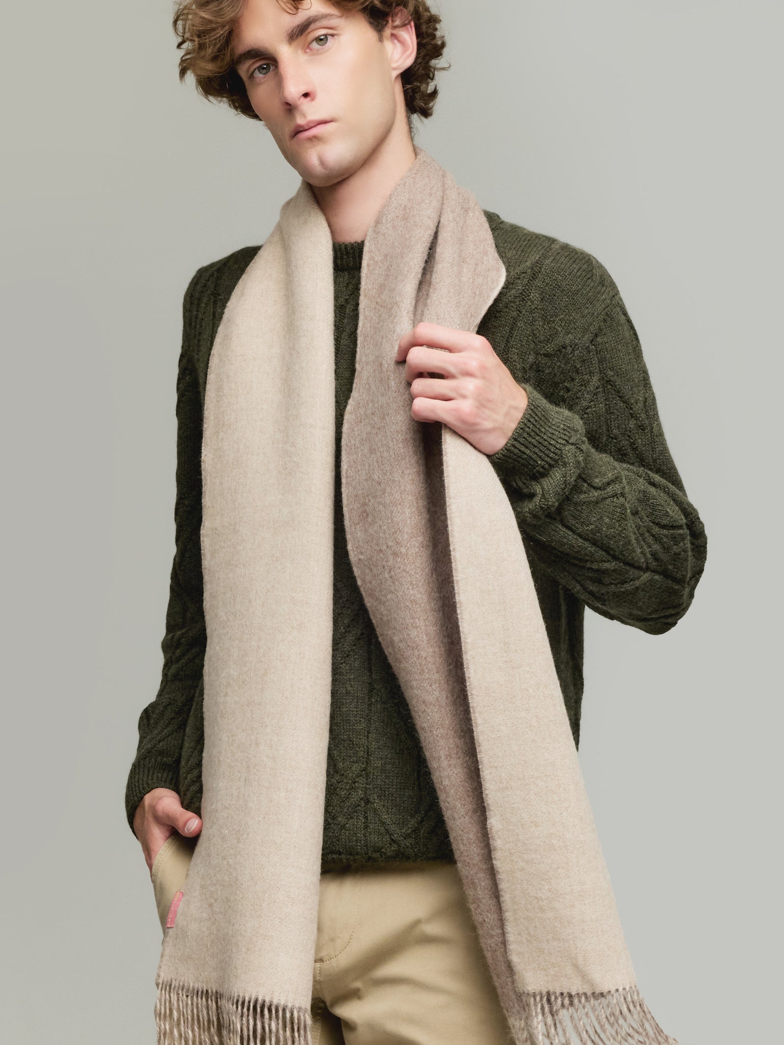Yamila Scarf Baby Alpaca Color Brown