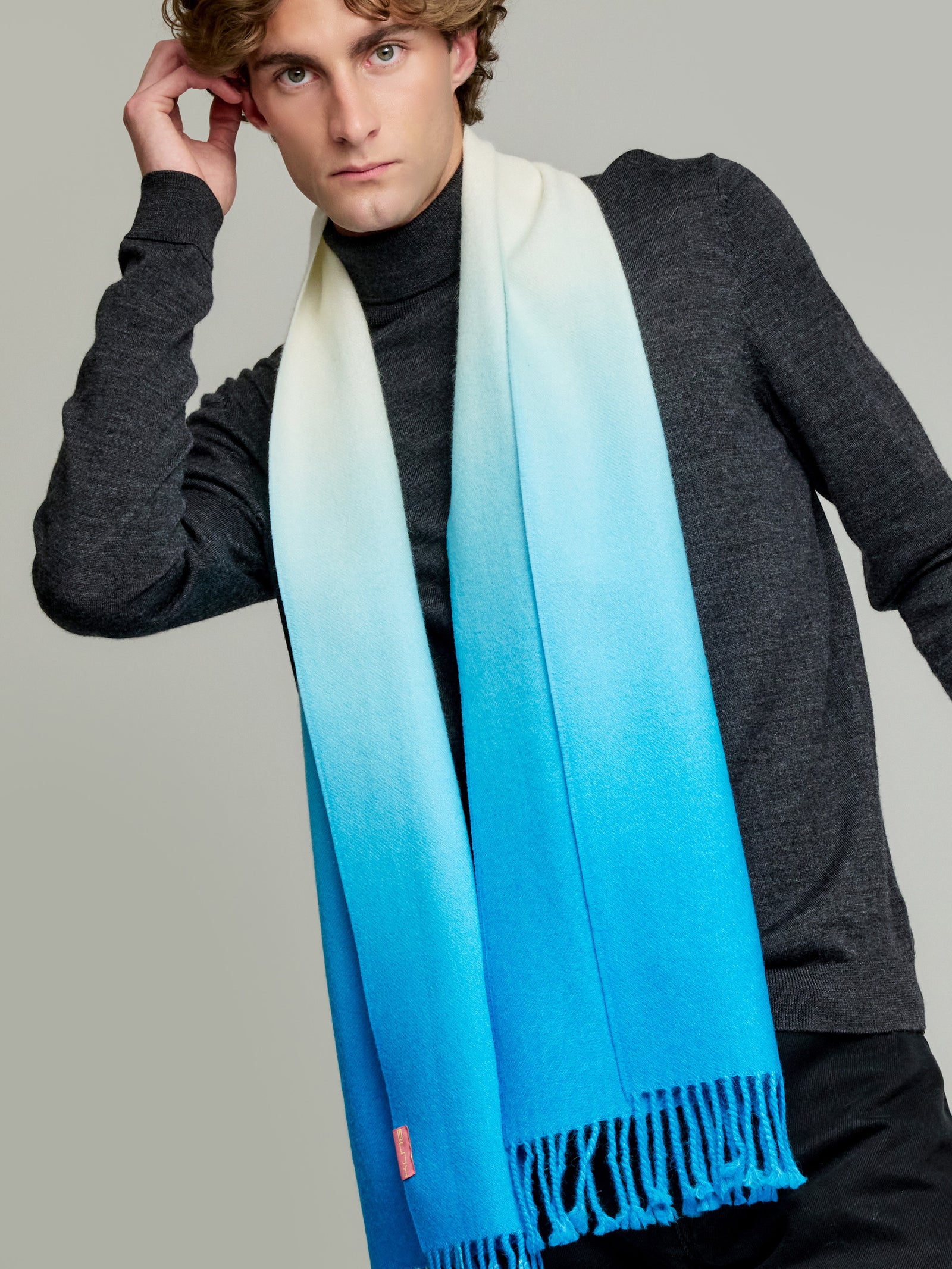 Yemi Scarf Baby Alpaca Color Turquoise