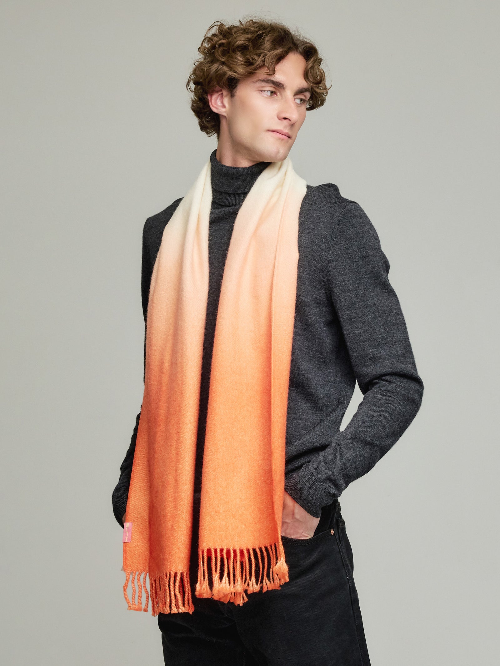 Fular Yemi de Baby Alpaca Color Naranja