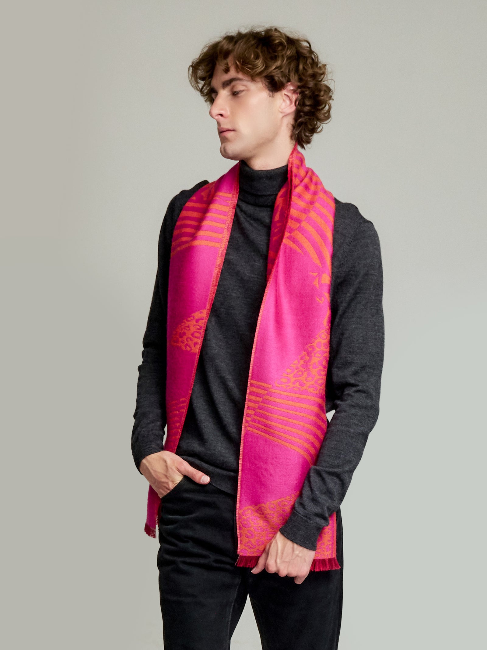 Yogi Scarf Baby Alpaca Color Fuchsia