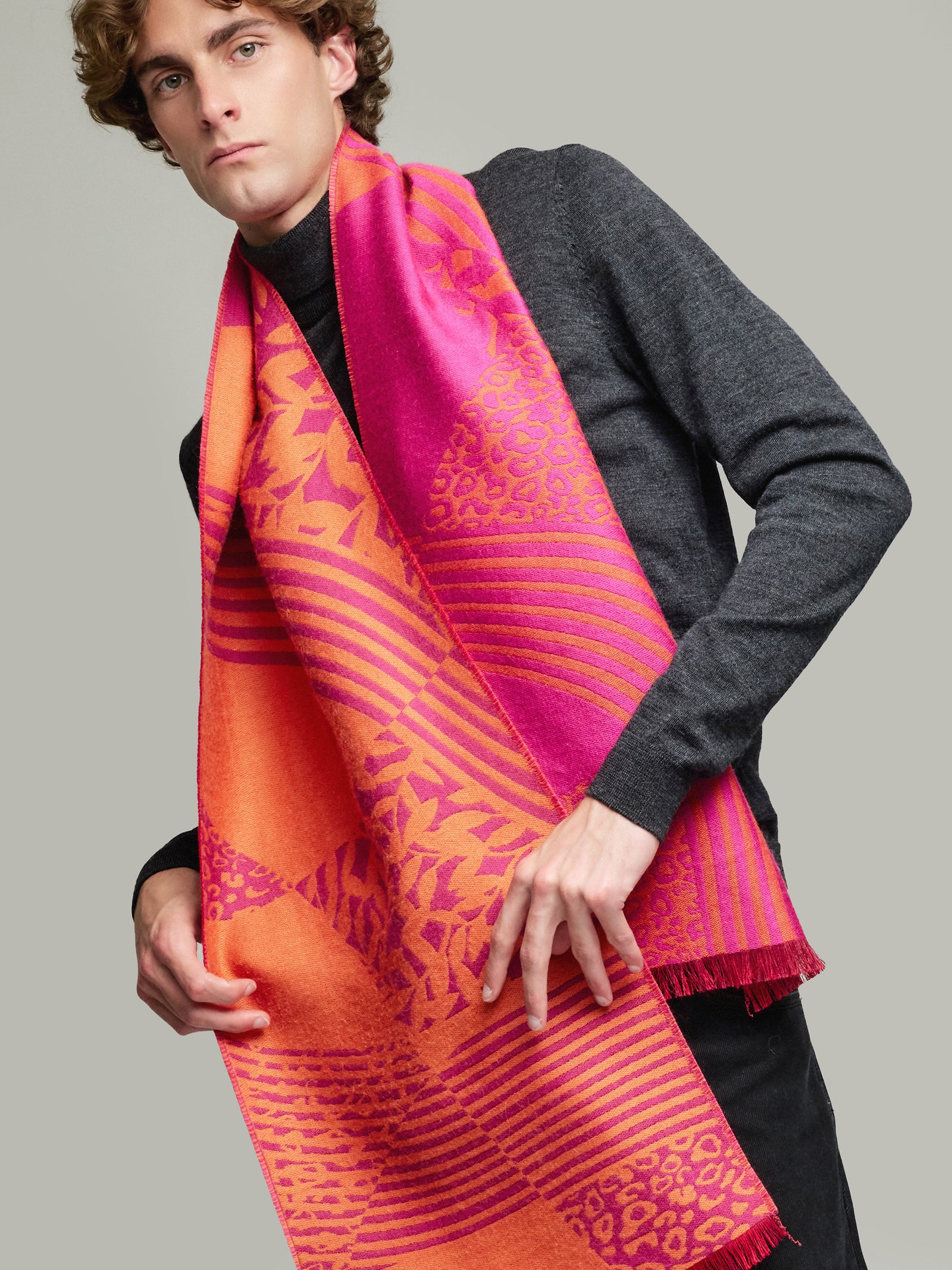 Yogi Scarf Baby Alpaca Color Fuchsia