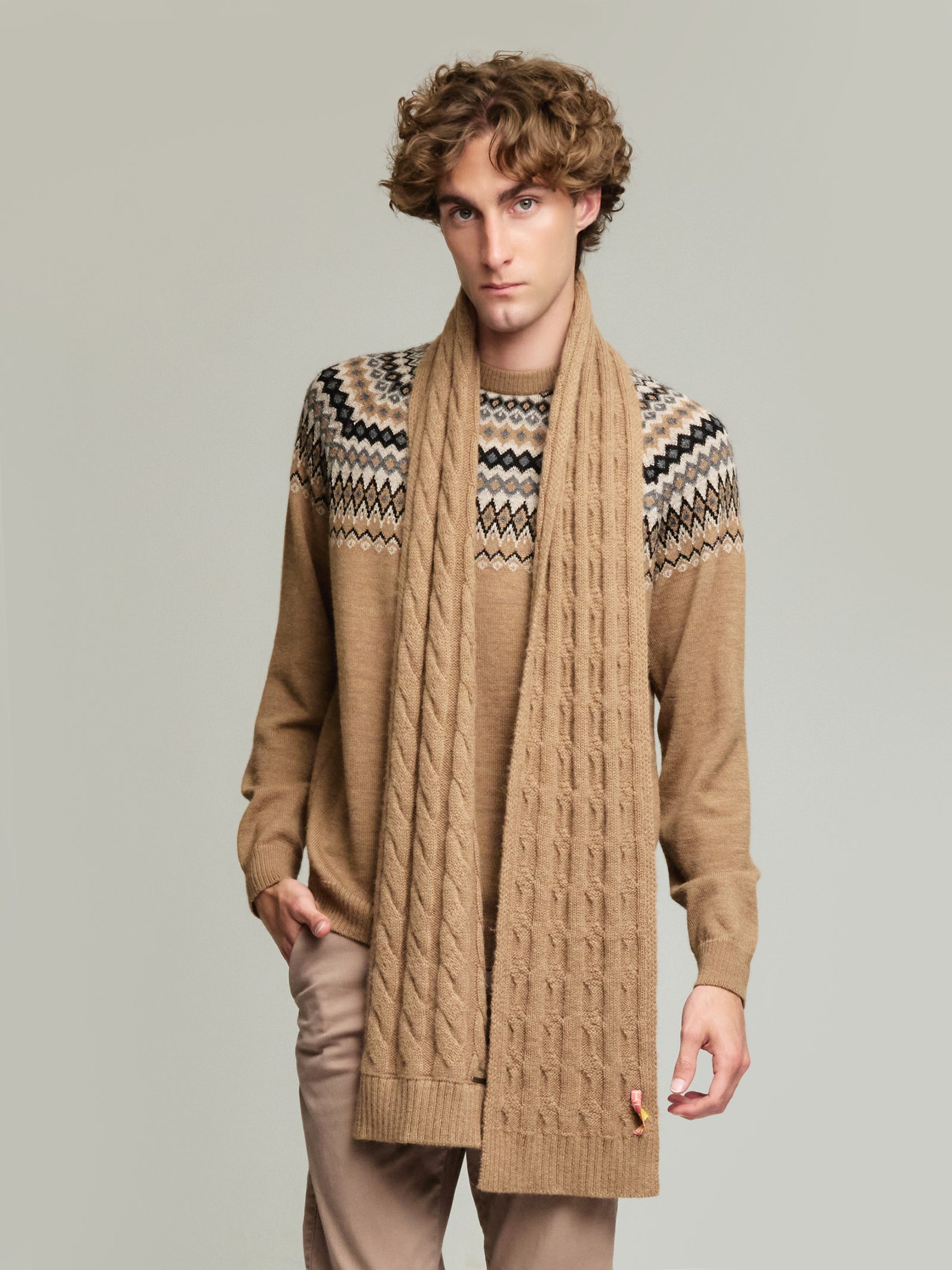 Yarela Scarf Baby Alpaca Color Camel