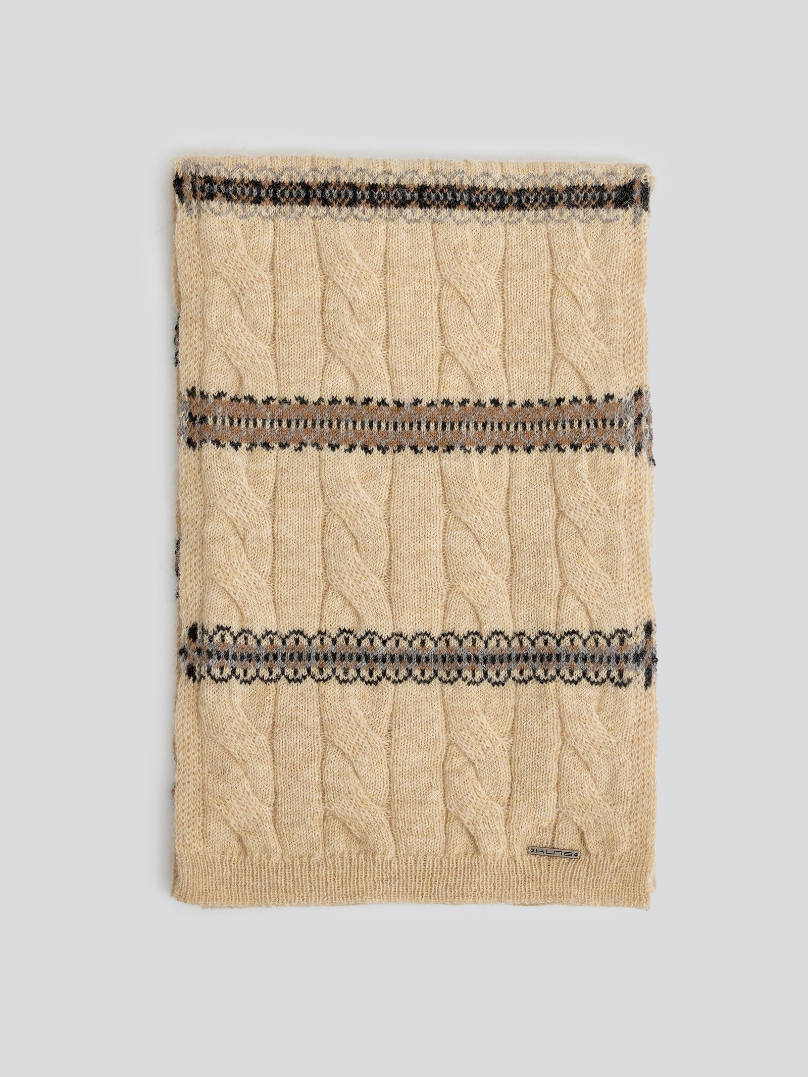 Bufanda Yoke Bufanda de Baby Alpaca Color Beige