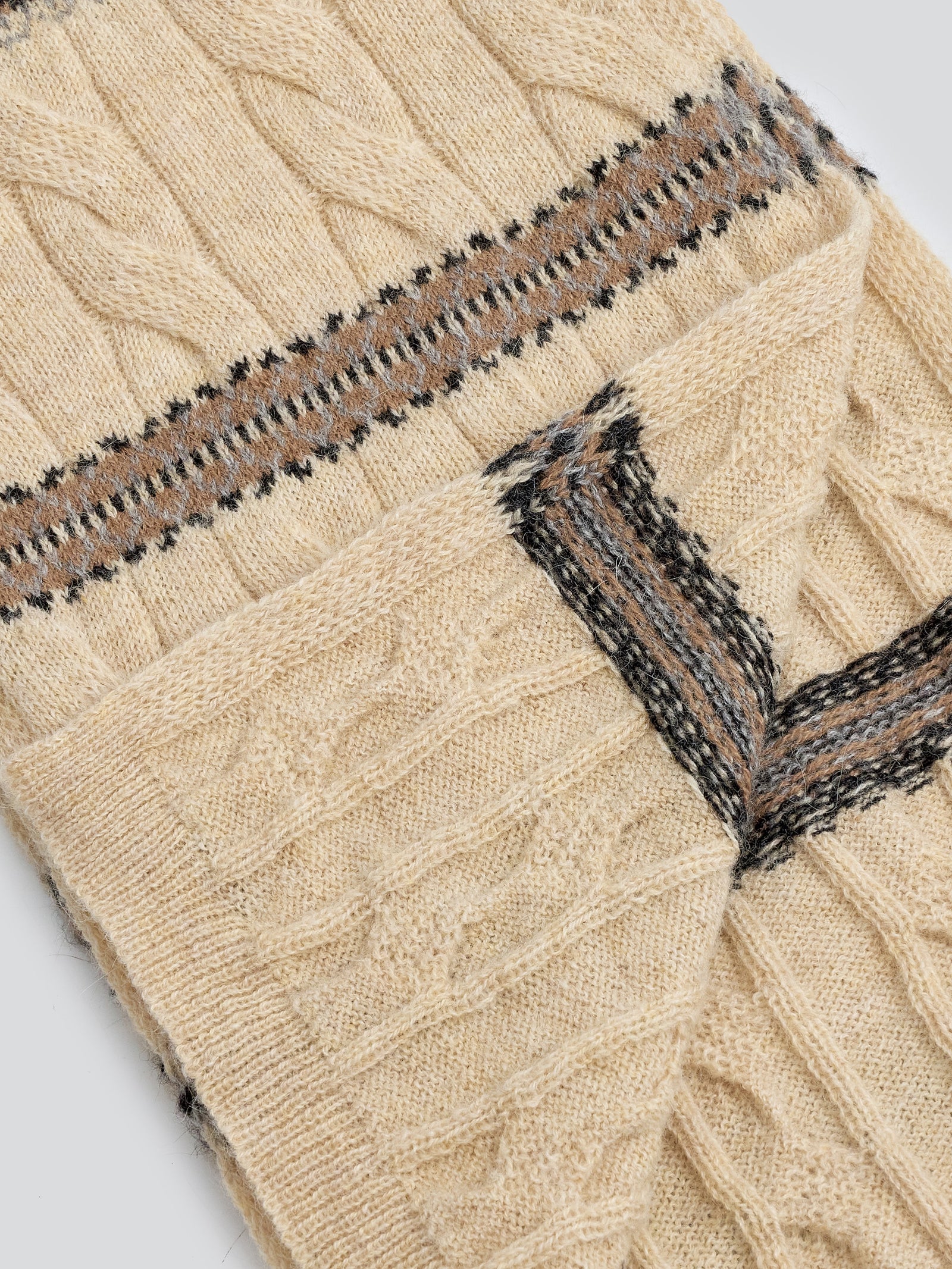 Bufanda Yoke Bufanda de Baby Alpaca Color Beige