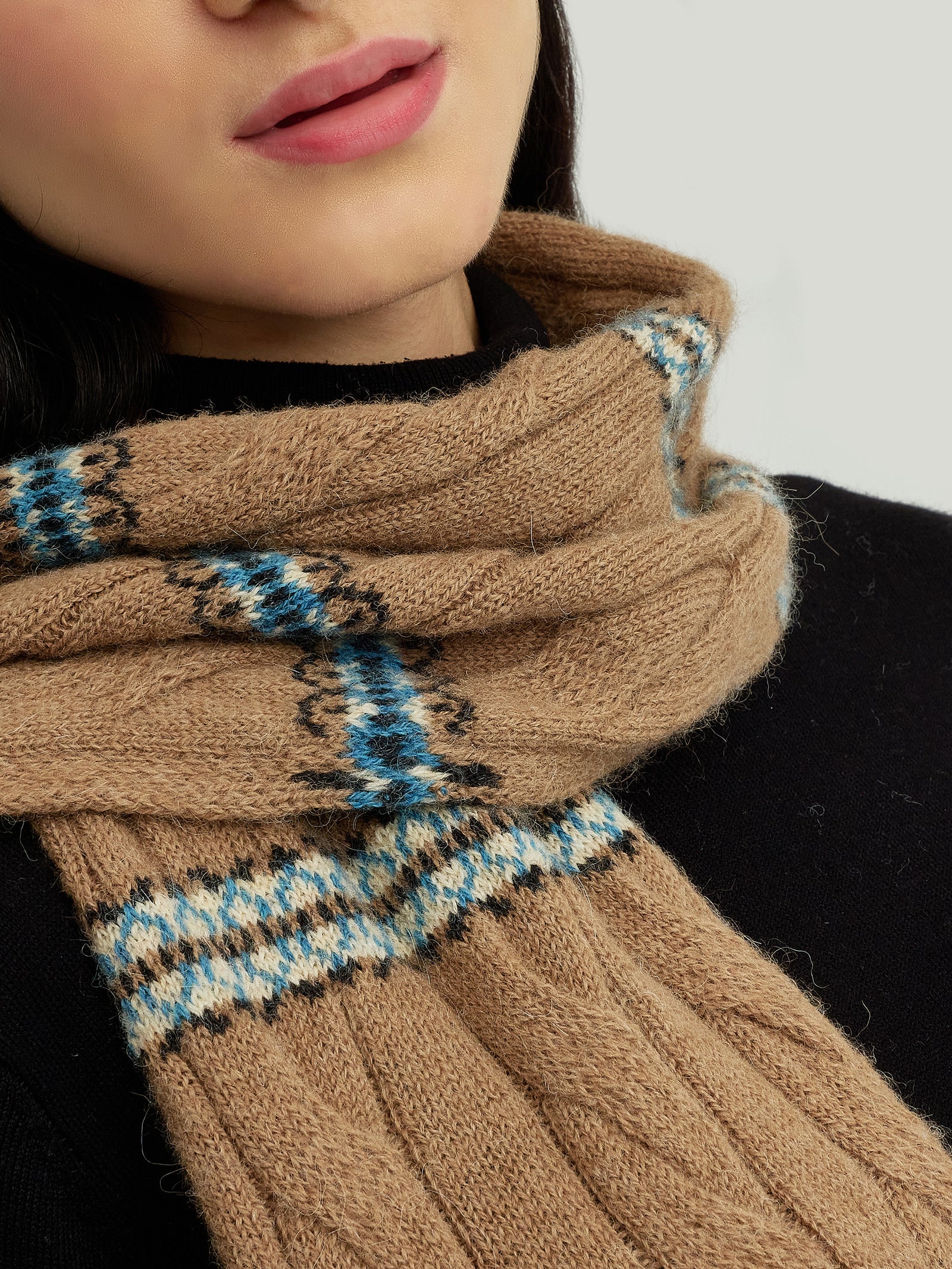 Yoke Scarf Scarf Baby Alpaca Color Camel