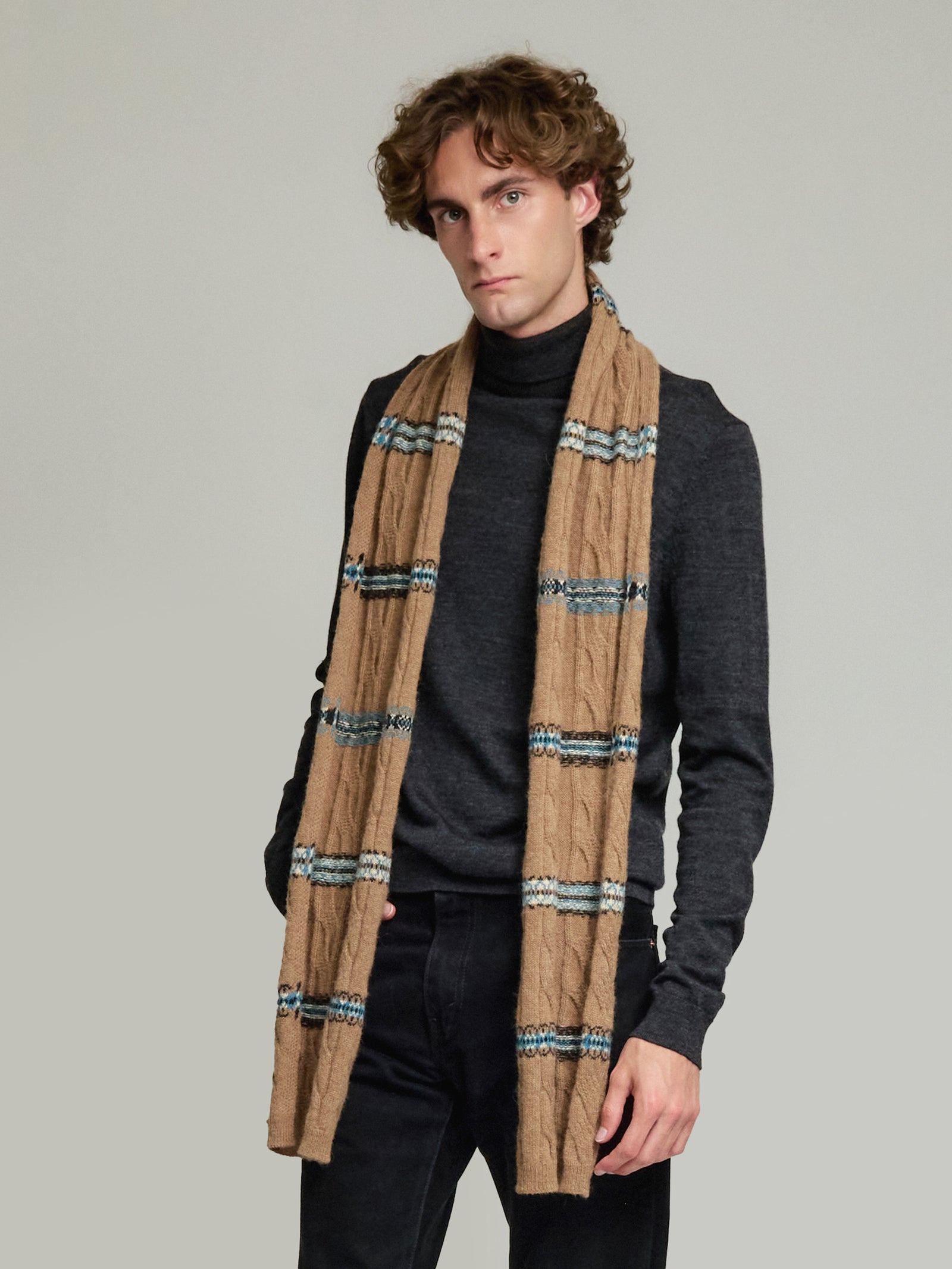 Yoke Scarf Scarf Baby Alpaca Color Camel