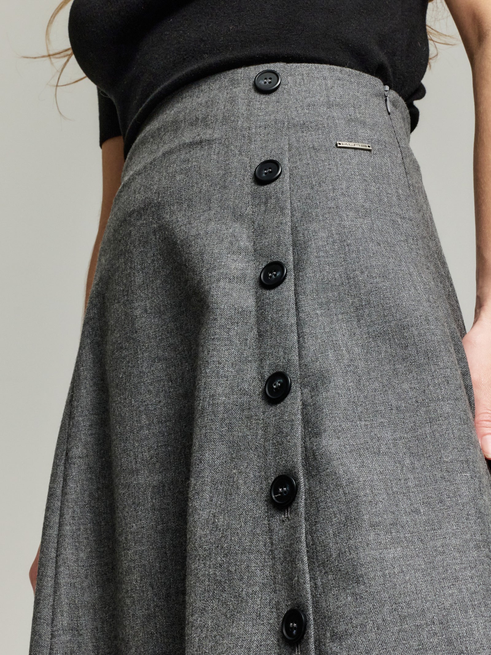 Falda Ysidro de lana color gris