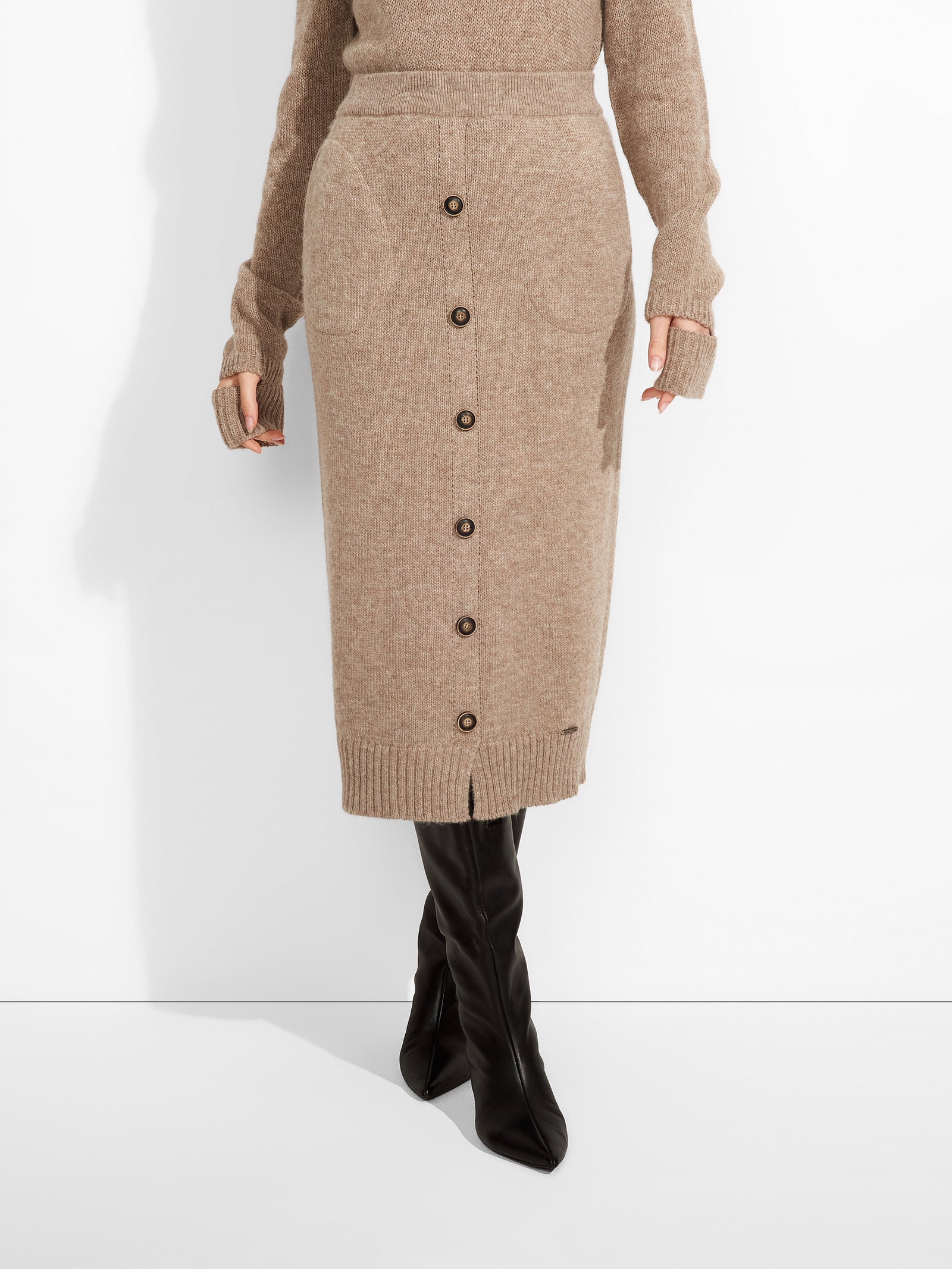 Zita Skirt Baby Alpaca Color Brown