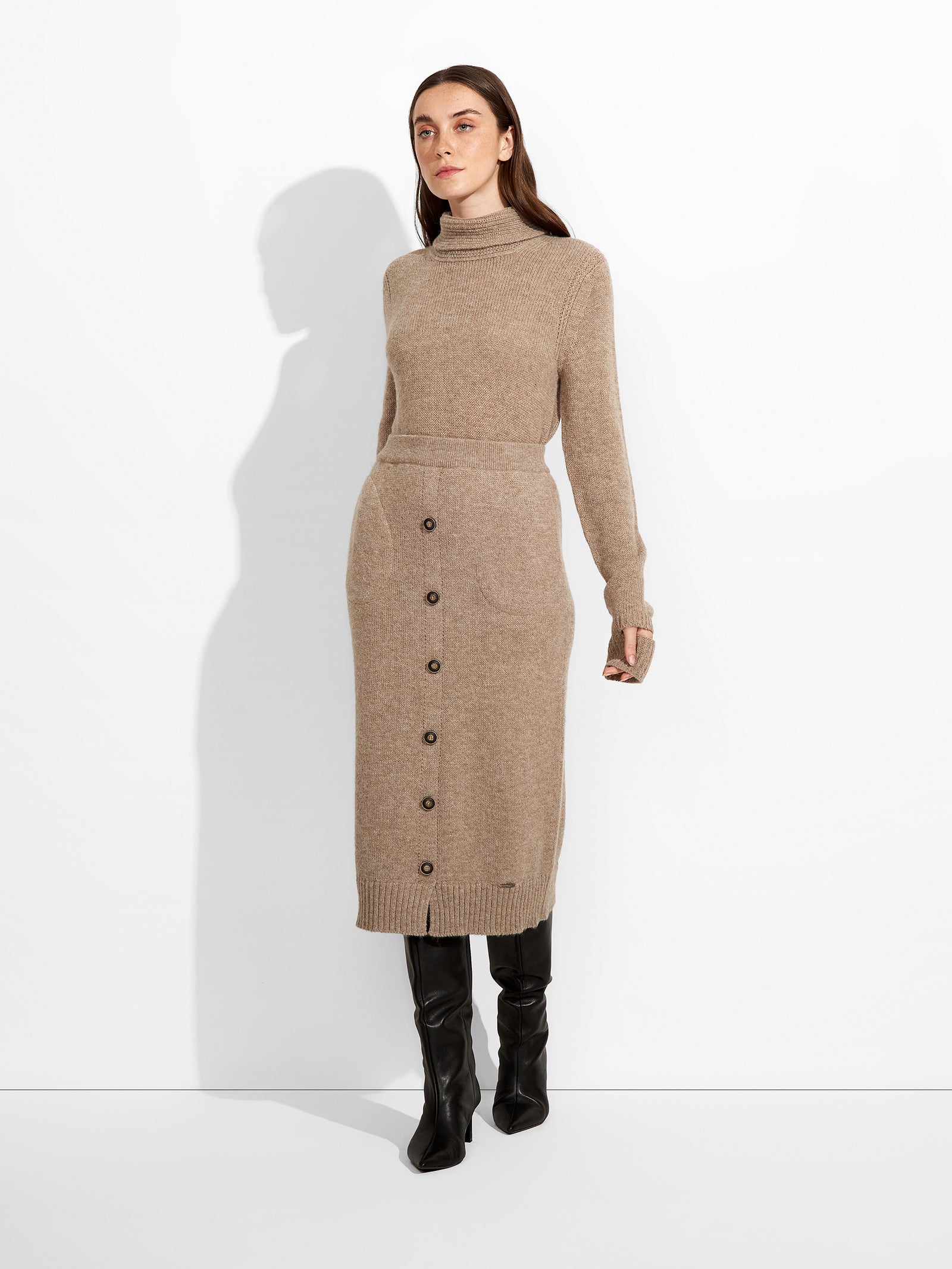 Zita Skirt Baby Alpaca Color Brown