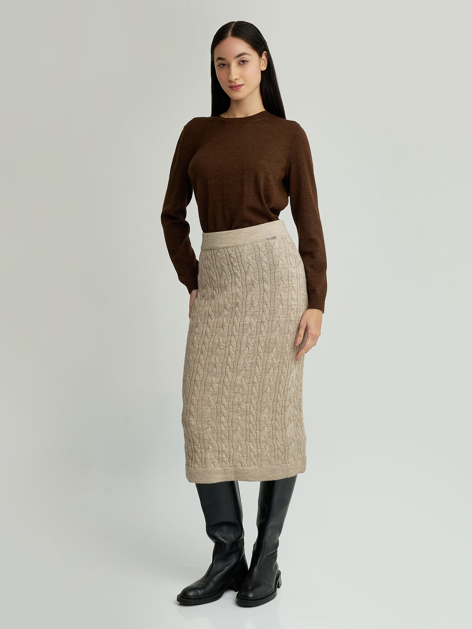 Yanina Skirt Baby Alpaca Color Beige