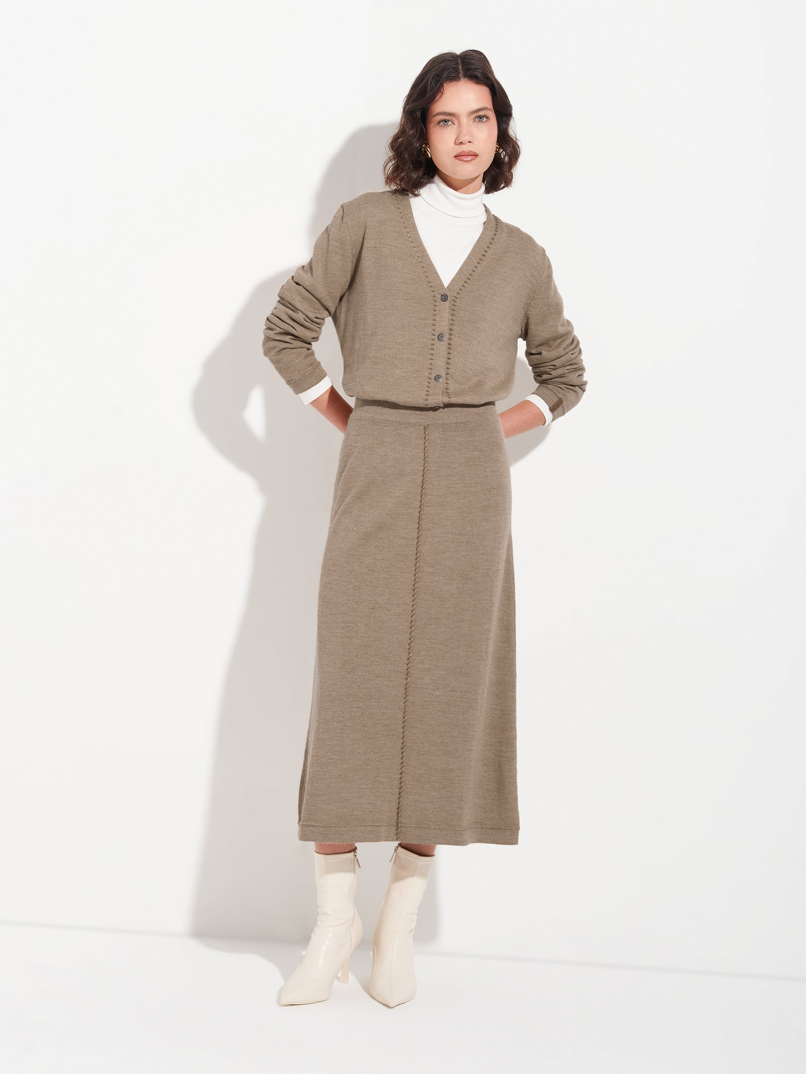 Brenda Skirt  Baby Alpaca Color Brown