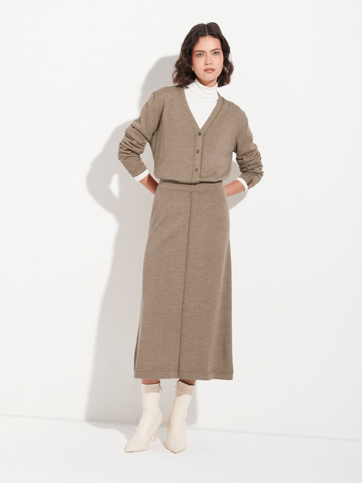 Falda Brenda Baby Alpaca Color Marrón