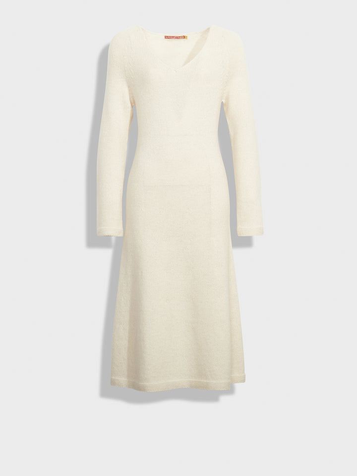 Vestido Zafina de baby alpaca color crudo