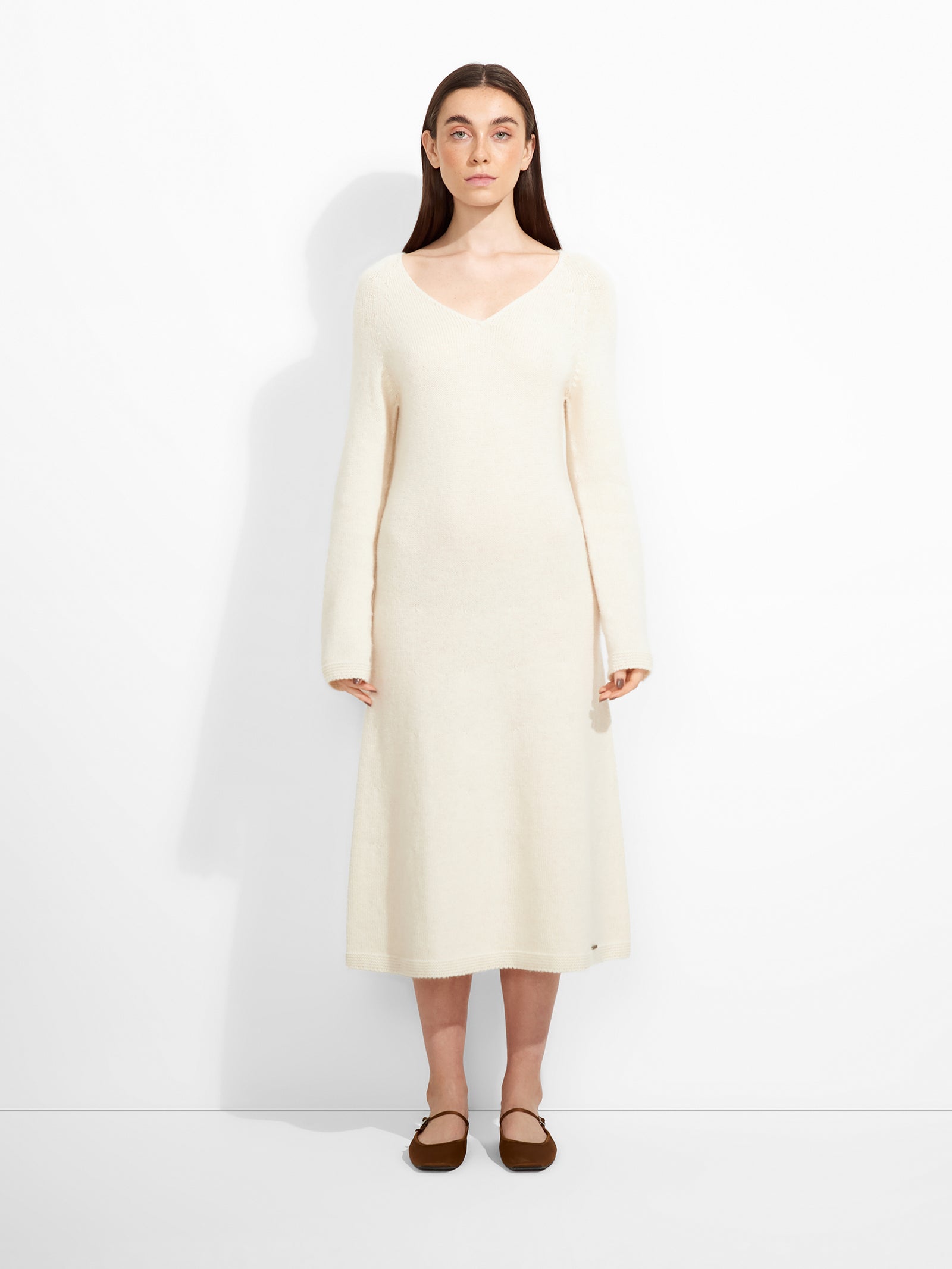 Zafina Dress Baby Alpaca Color Ecru