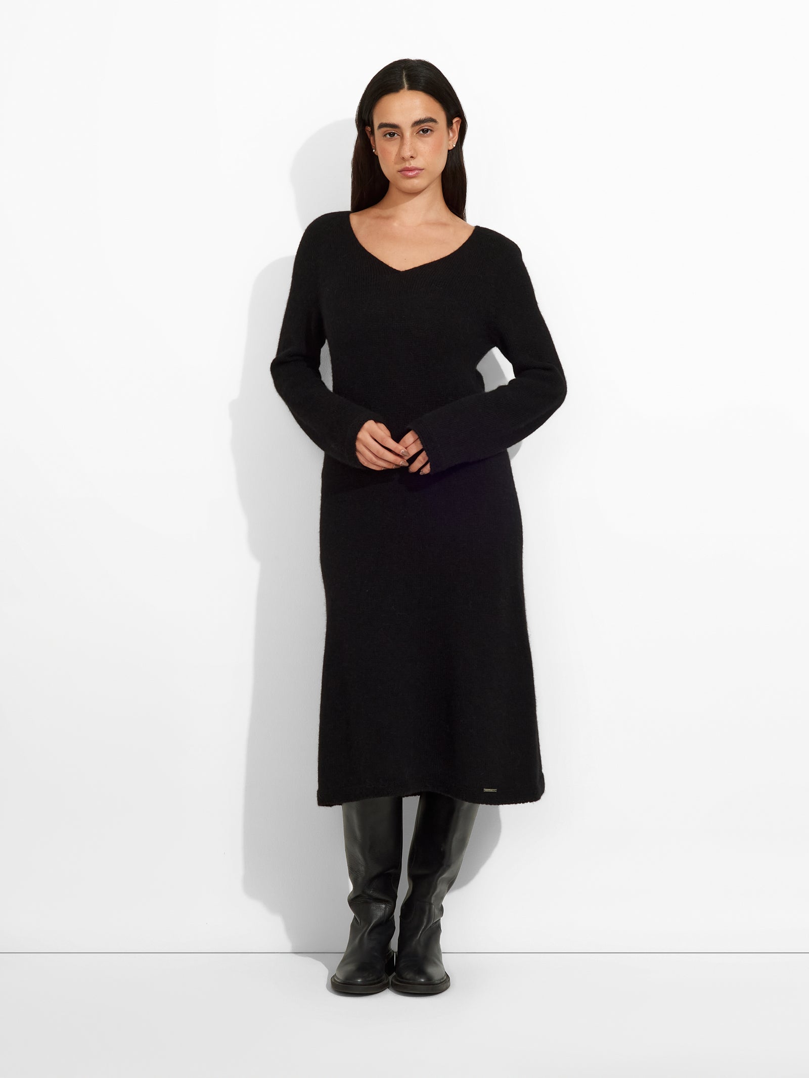 Zafina Dress Baby Alpaca Color Black