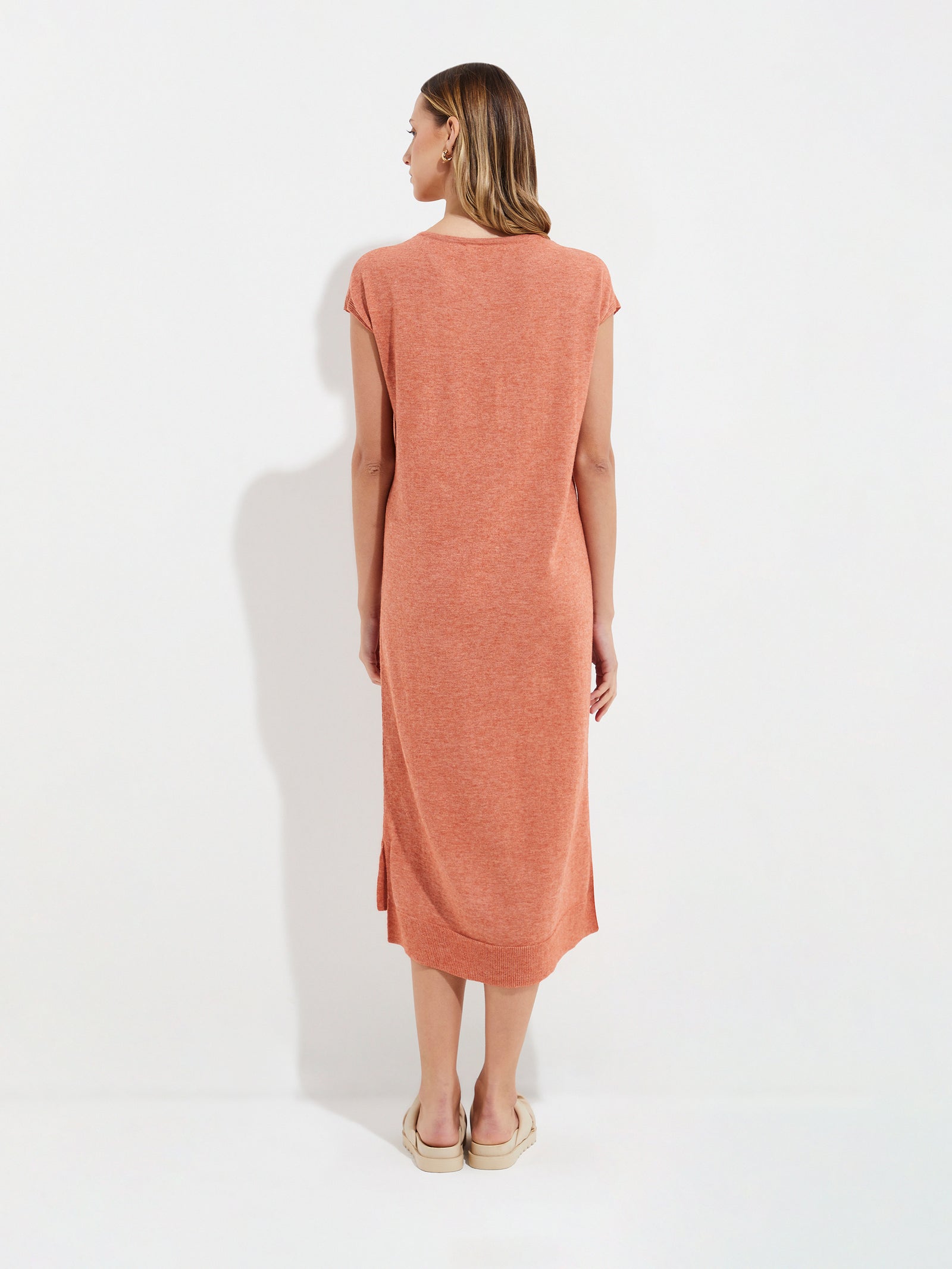 Uresti Vestido de algodón color naranja