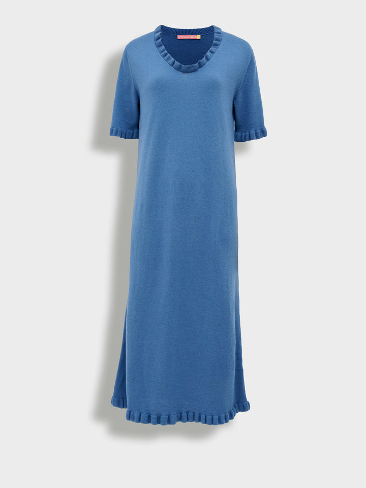 Vestido Zabrina de algodón color azul