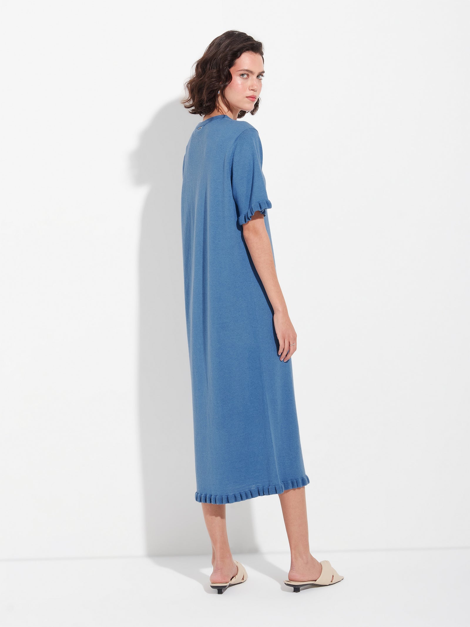 Vestido Zabrina de algodón color azul